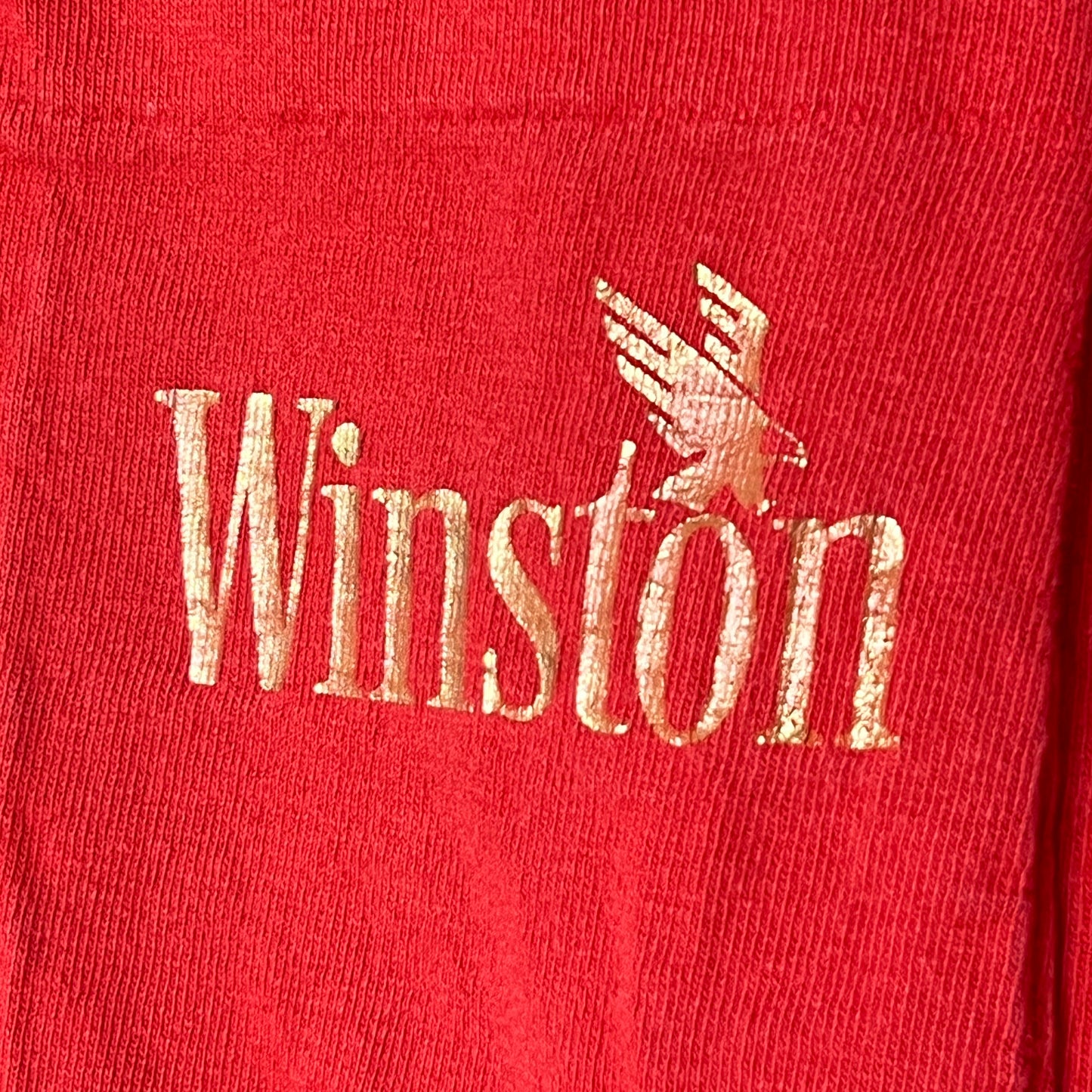 1990s Winston Red Pocket T-Shirts with Eagle Flock Print