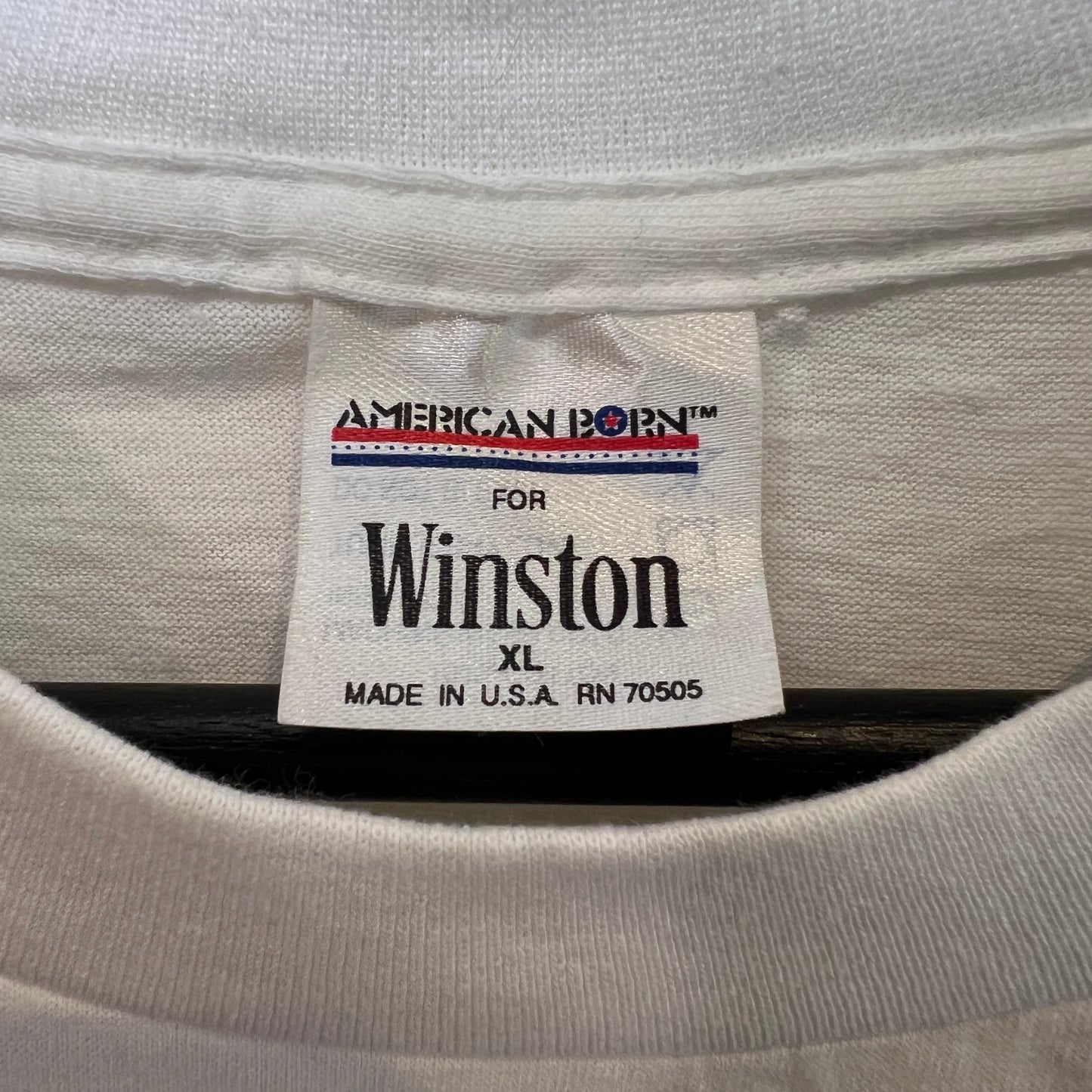 1990s Winston White Pocket T-Shirts with Eagle Flock Print