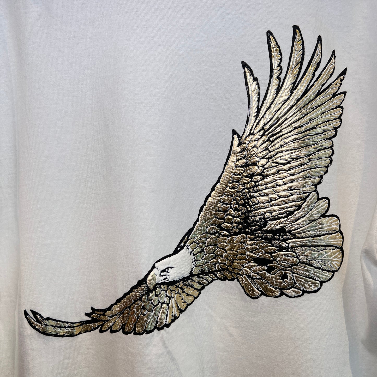 1990s Winston White Pocket T-Shirts with Eagle Flock Print
