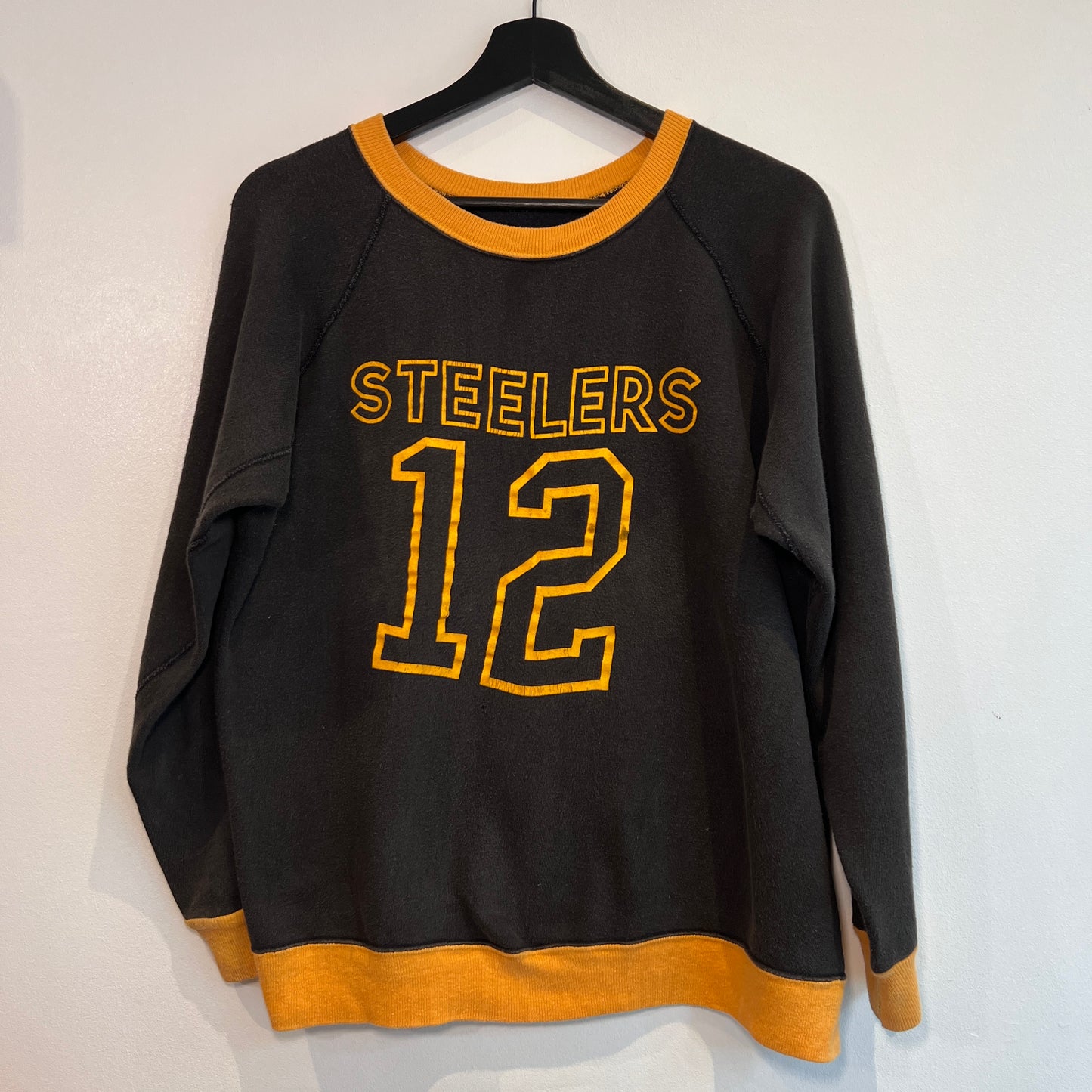 1960s 2 Tone Sweatshirt with Steelers 12 Print