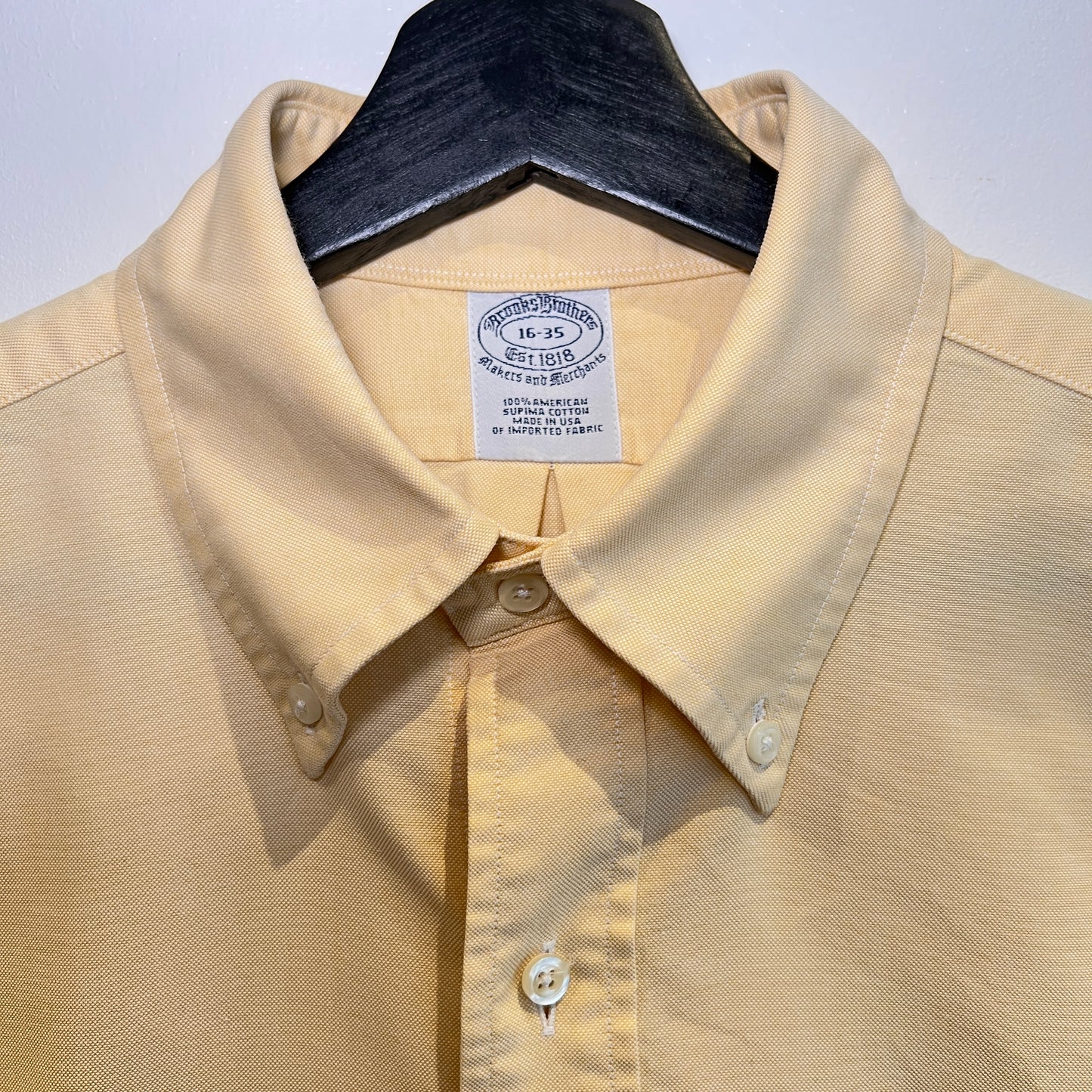 1990s Brooks Brothers Yellow Oxford Shirt
