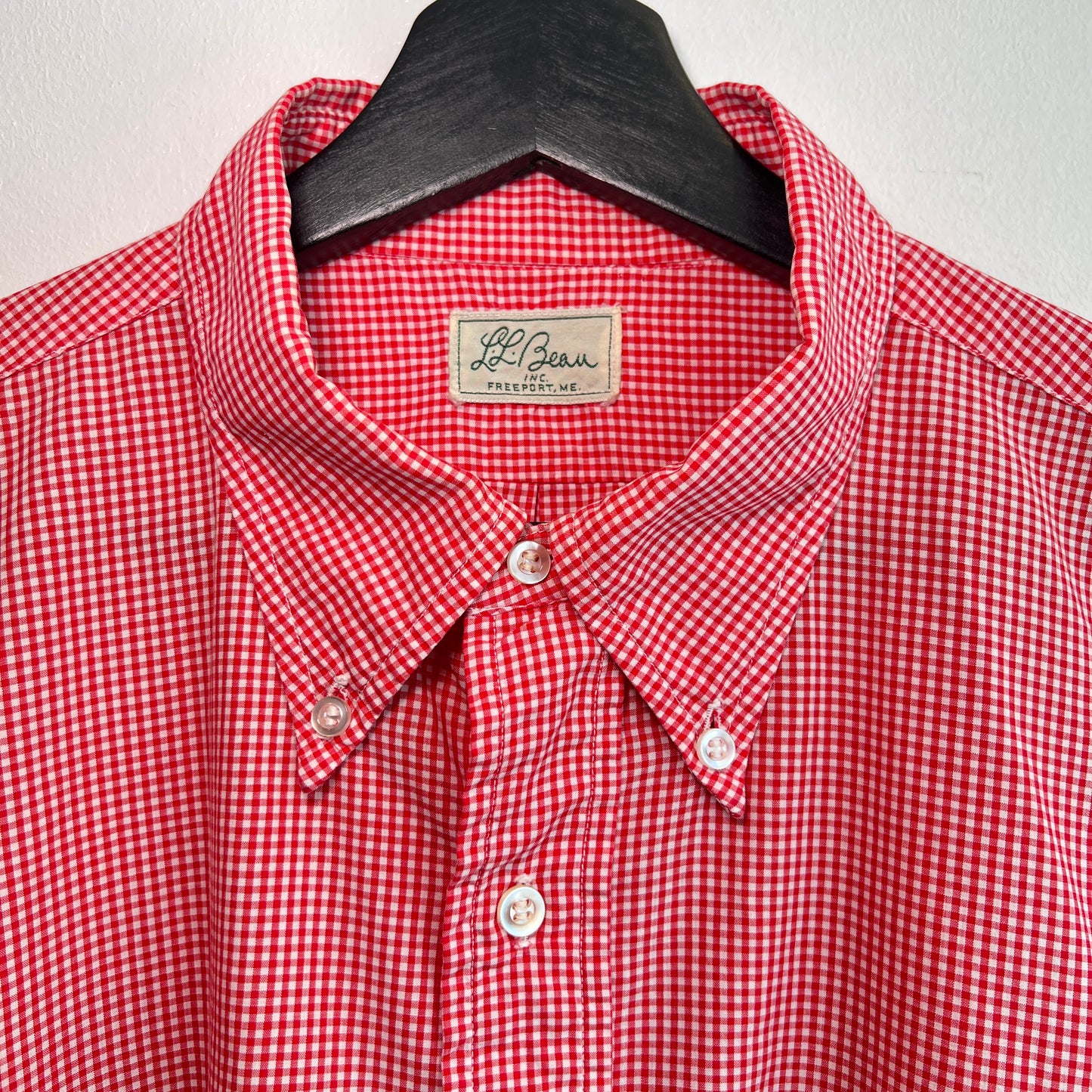 1960s L.L.Bean Red Checkered Oxford Shirt