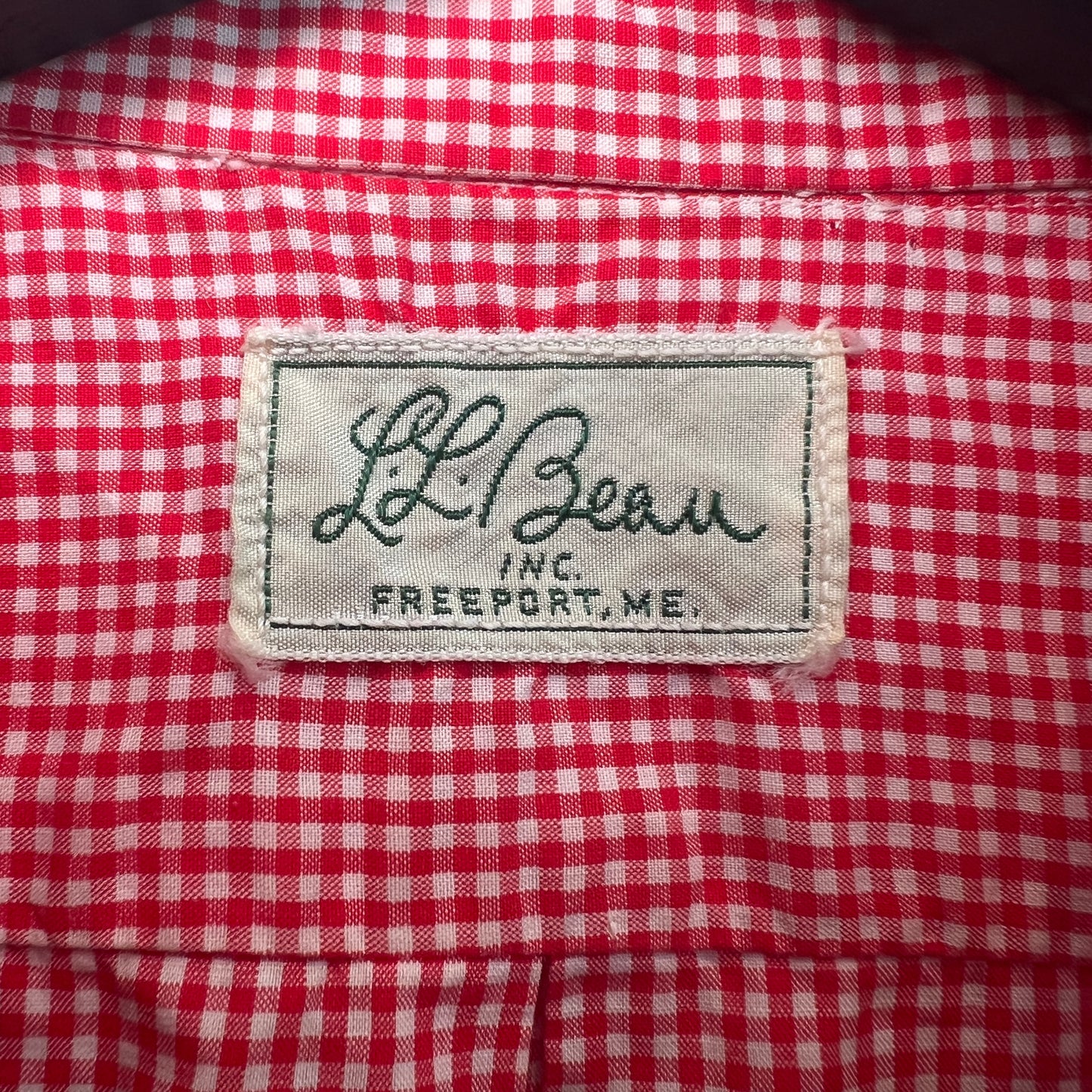1960s L.L.Bean Red Checkered Oxford Shirt