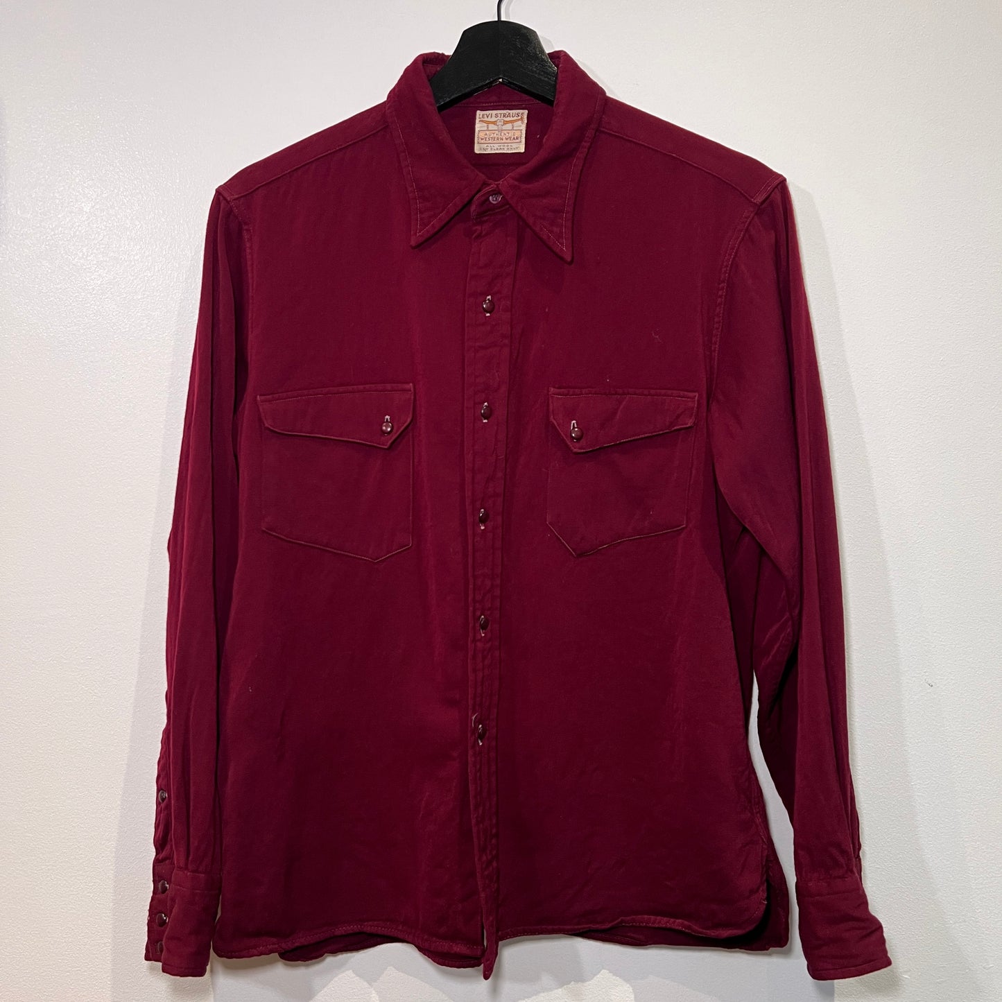 1950s Levi's Red Plain Flannel Shirt