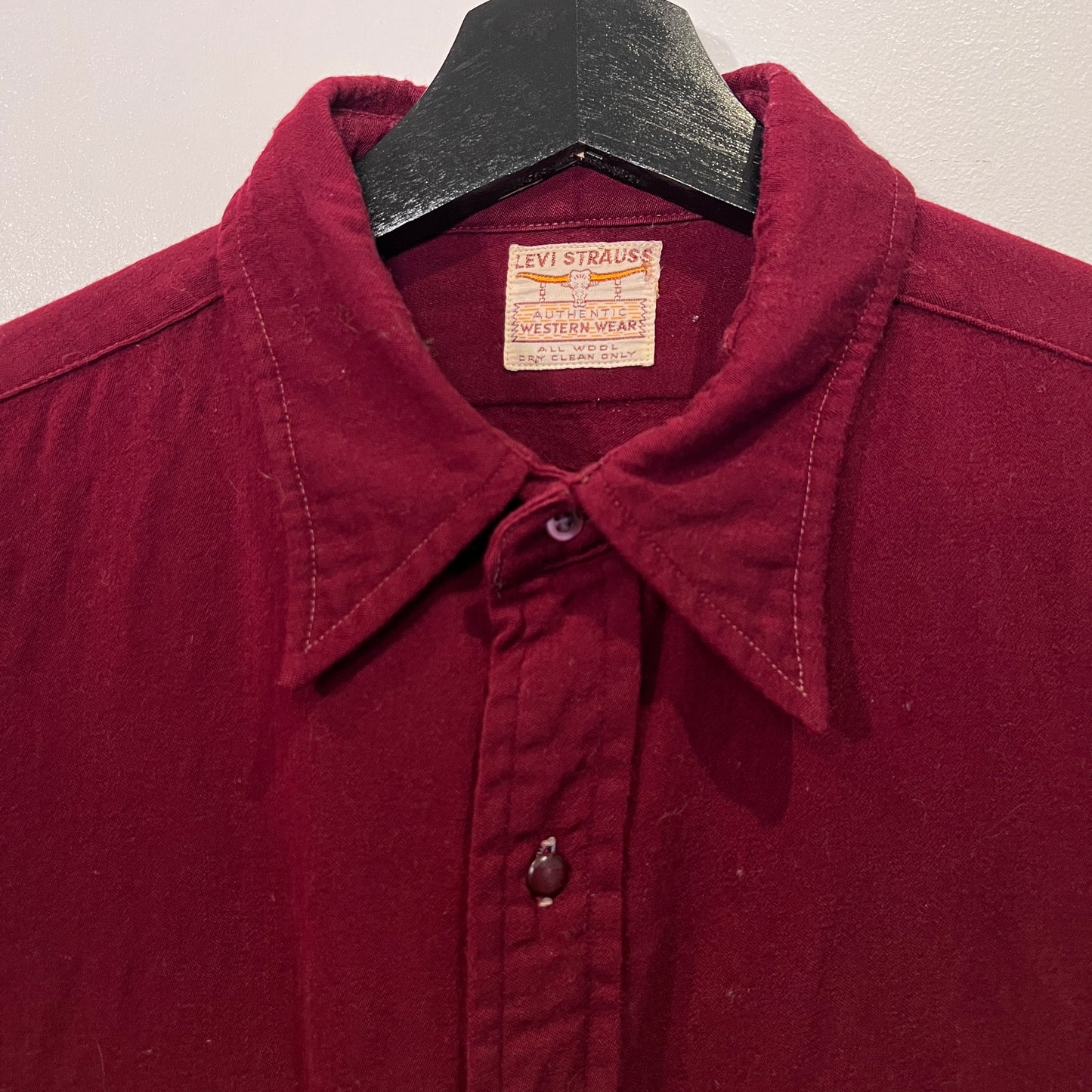 1950s Levi's Red Plain Flannel Shirt