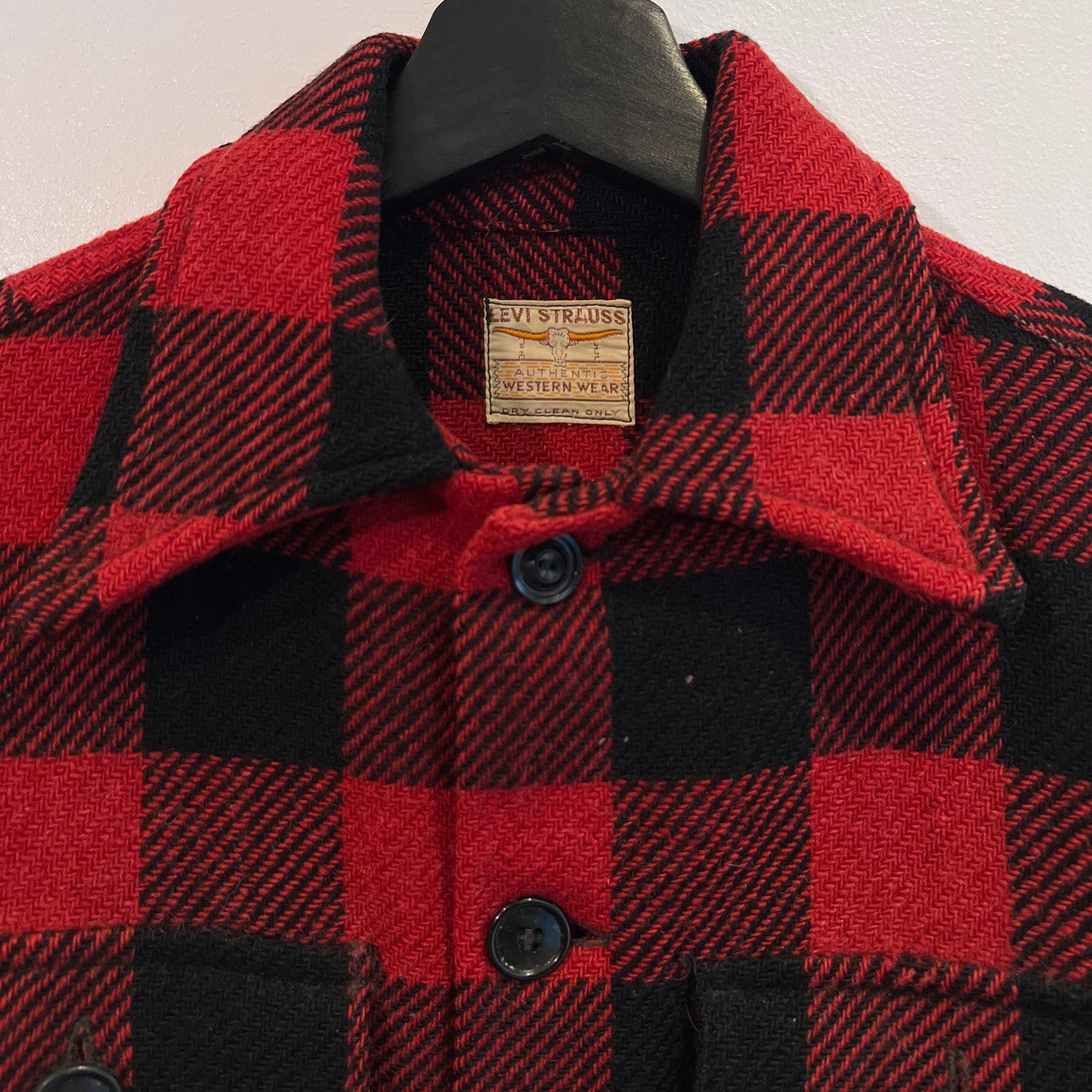 1950s Levi's Red Black Checkered Flannel Shirt
