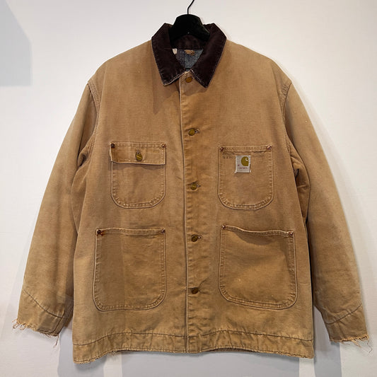 1970s Carhartt Faded & Distressed Blanket Lined Canvas Chore Jacket