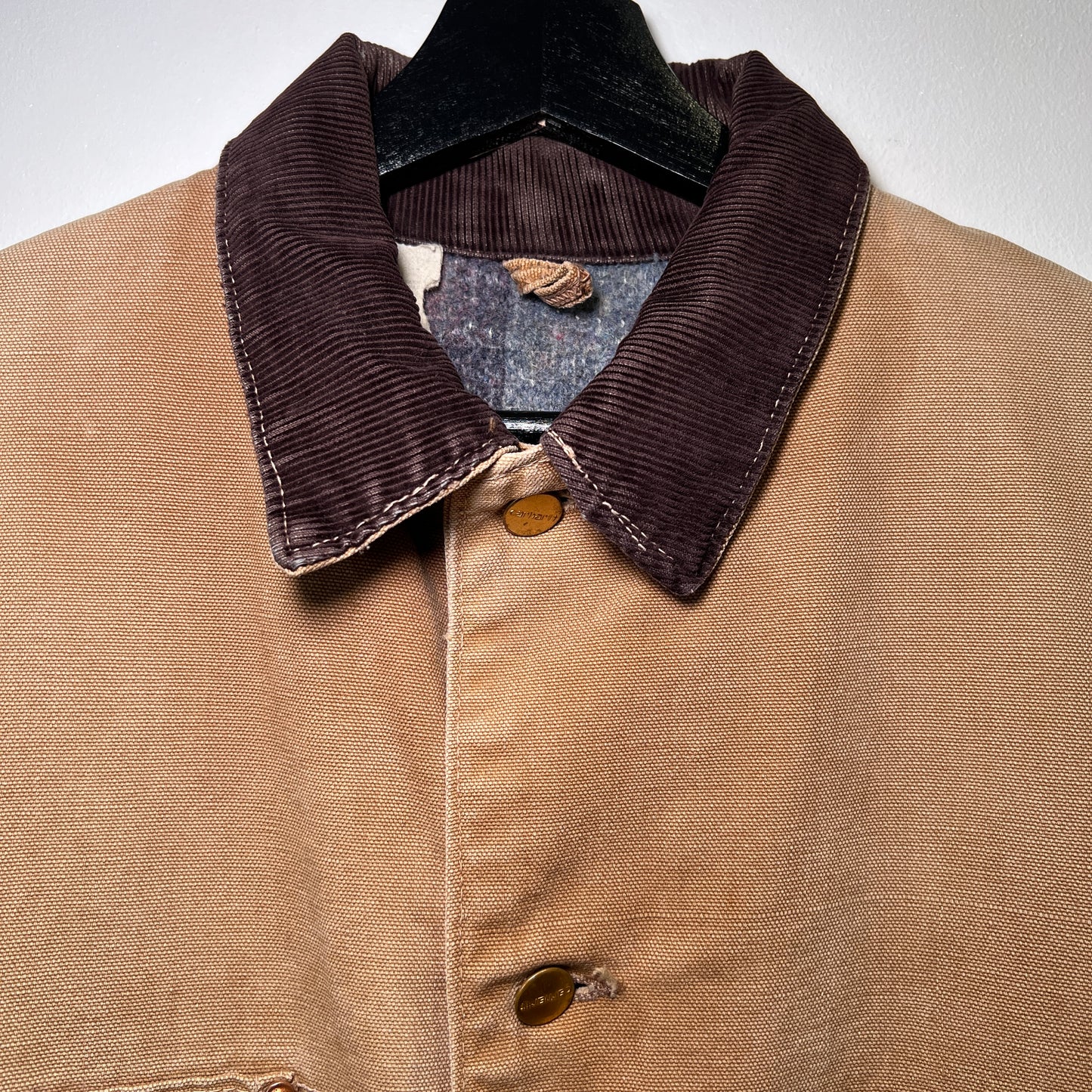 1970s Carhartt Faded & Distressed Blanket Lined Canvas Chore Jacket