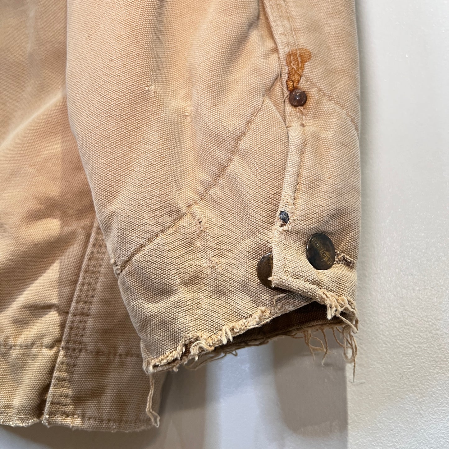 1970s Carhartt Faded & Distressed Blanket Lined Canvas Chore Jacket
