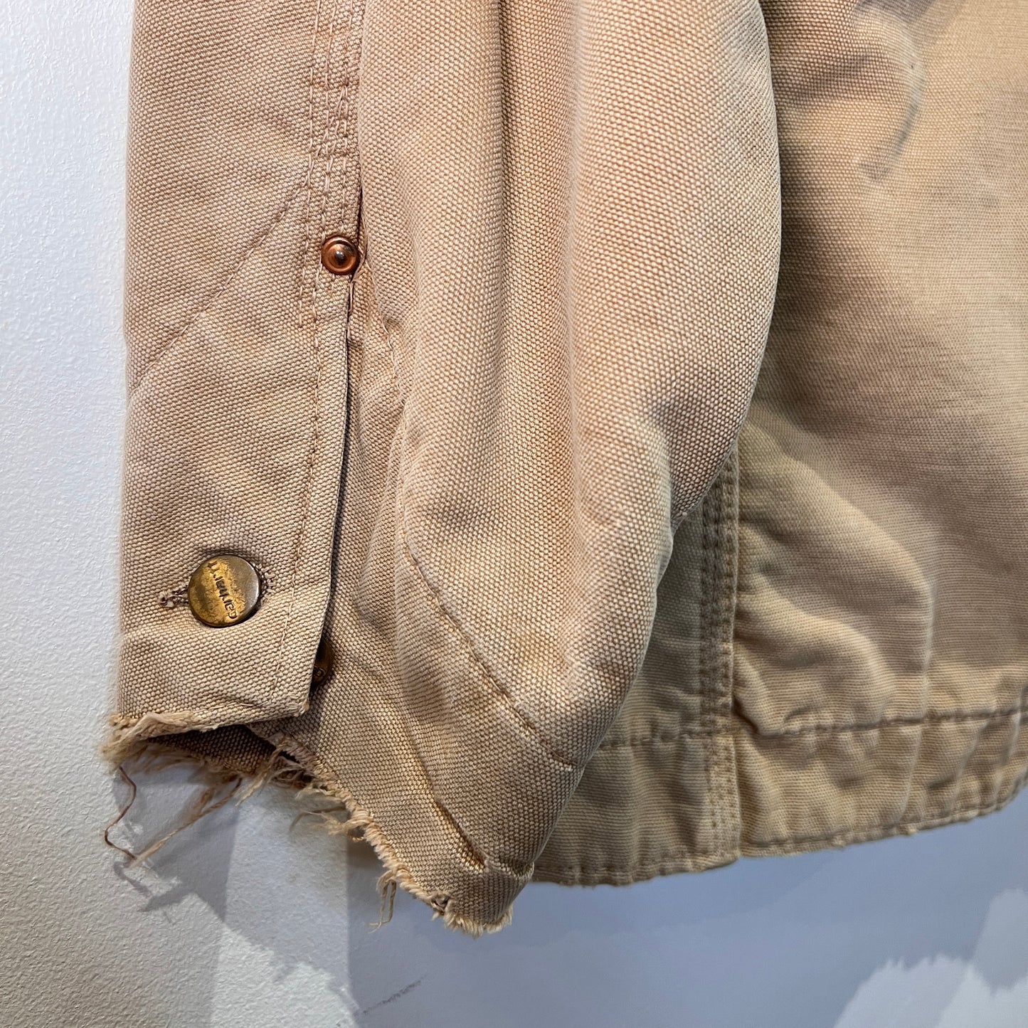 1970s Carhartt Faded & Distressed Blanket Lined Canvas Chore Jacket