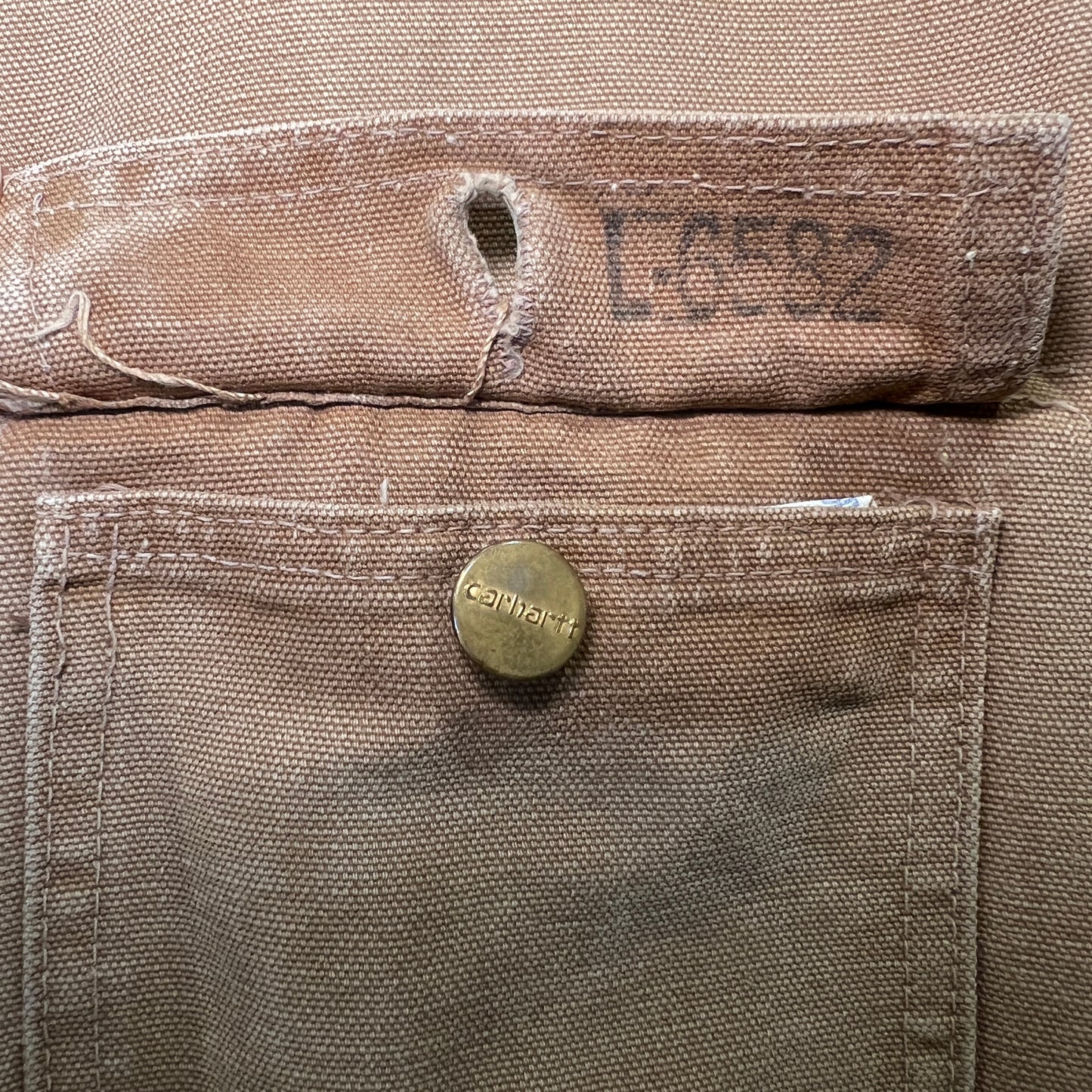 1970s Carhartt Faded & Distressed Blanket Lined Canvas Chore Jacket