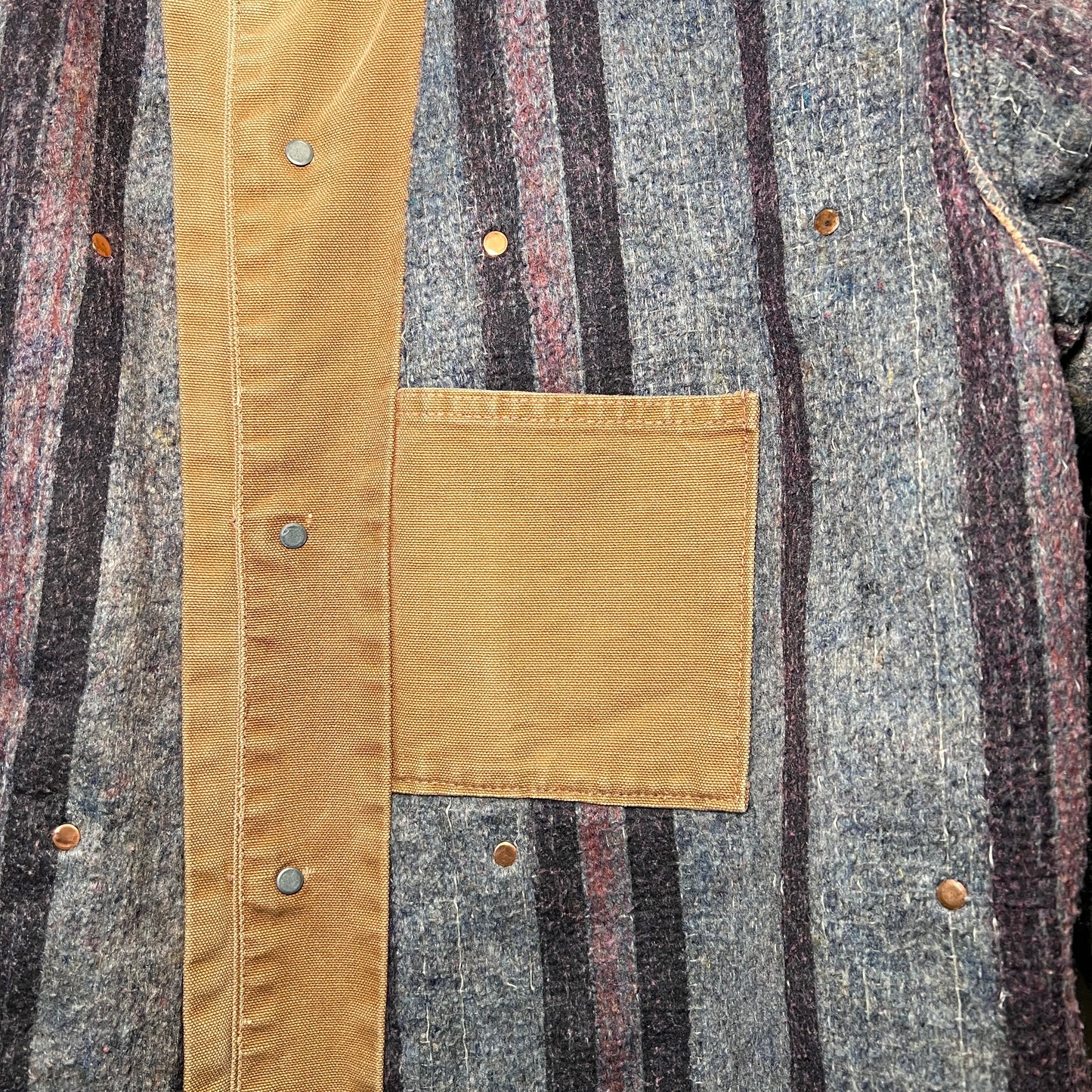 1970s Carhartt Faded & Distressed Blanket Lined Canvas Chore Jacket