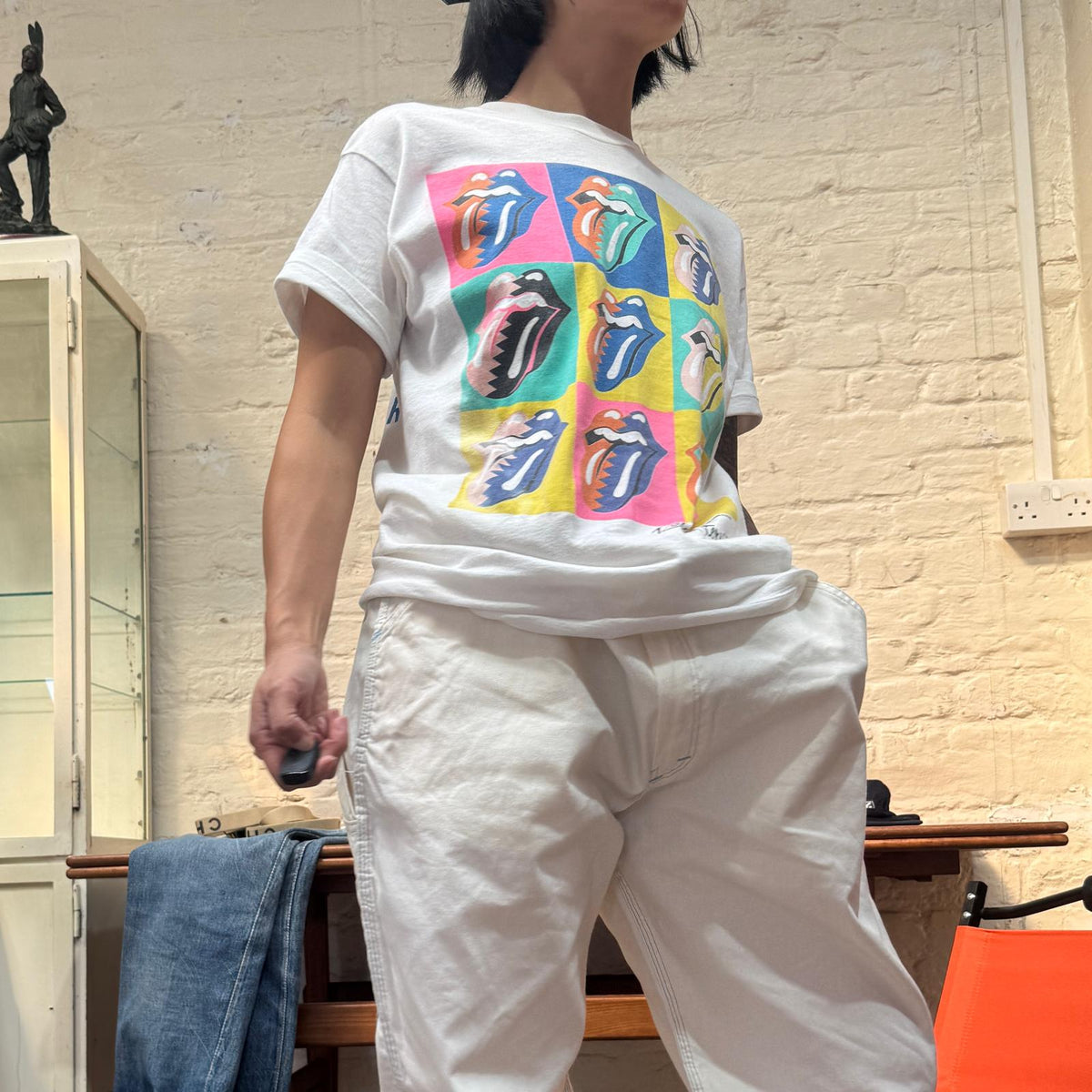 1989s Rolling Stones Pop Art Logo T-Shirt with The North American Tour 1989 Print