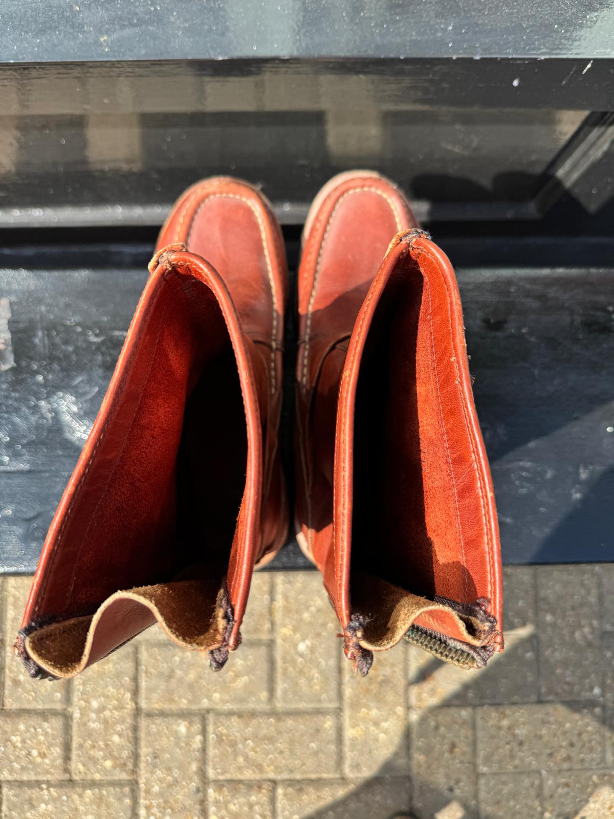 1960s Russell Moccasin Zephyr Brown Leather Engineer Boots