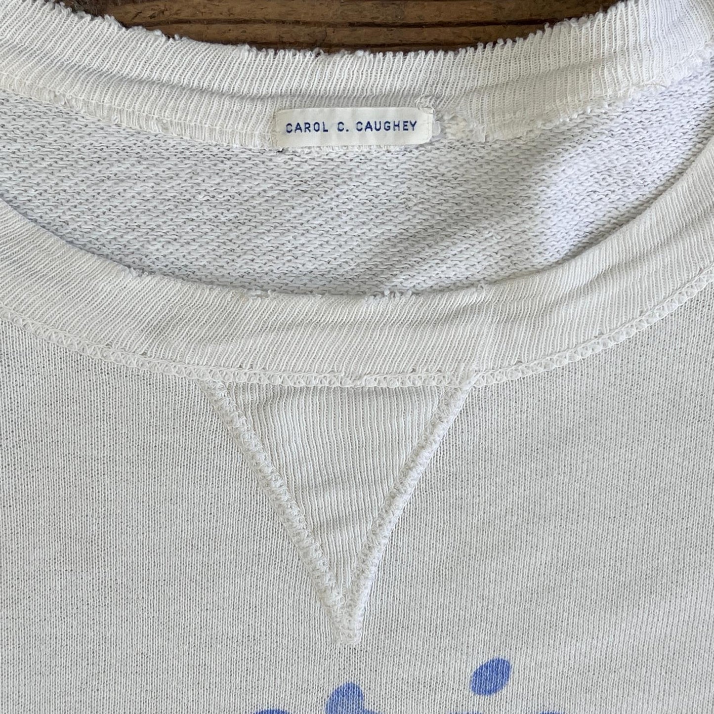 1950s Single V White Sweatshirt with American Field Service Print
