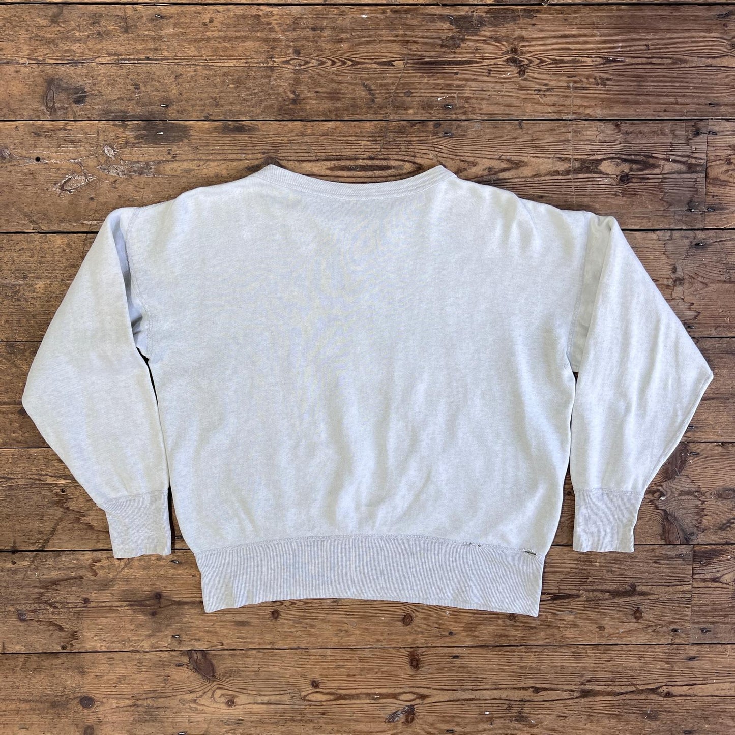 1950s Single V Heather Light Grey Sweatshirt with Hampton Beach N.H. Print