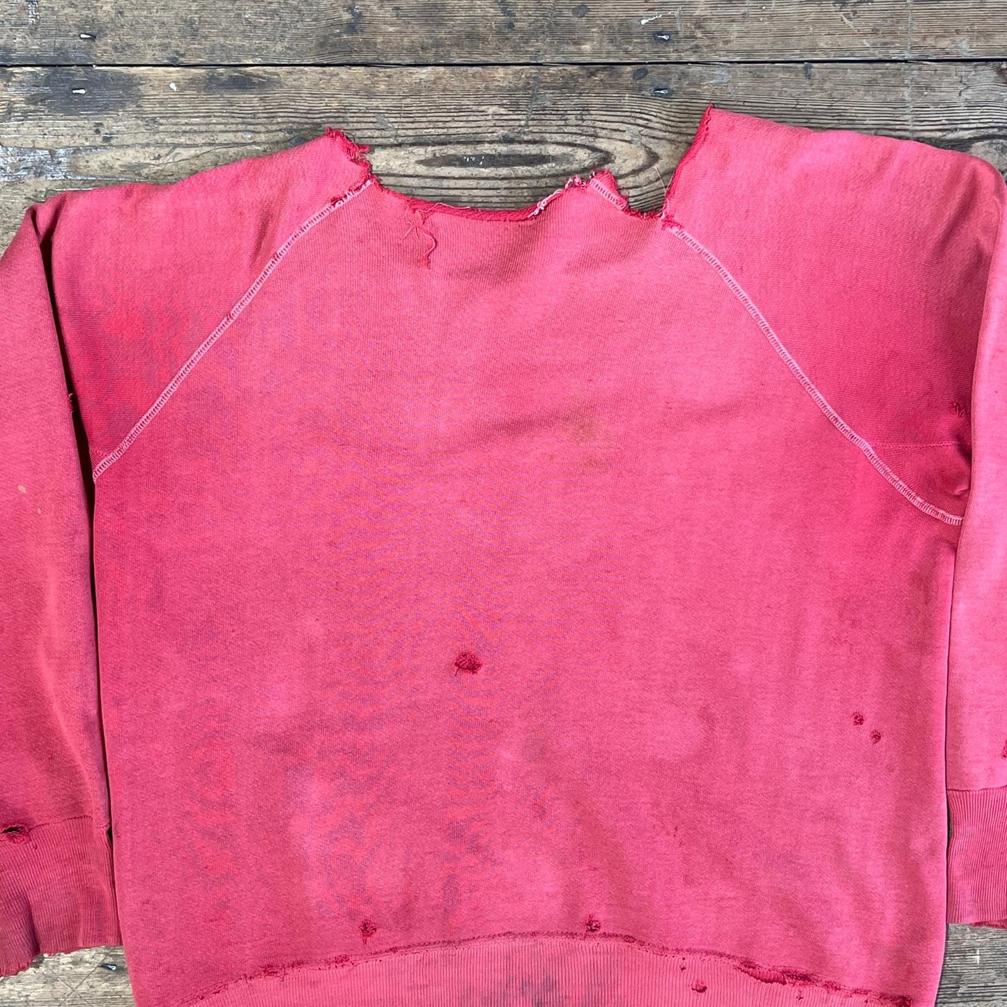 1960s Faded & Distressed Red Sweatshirt