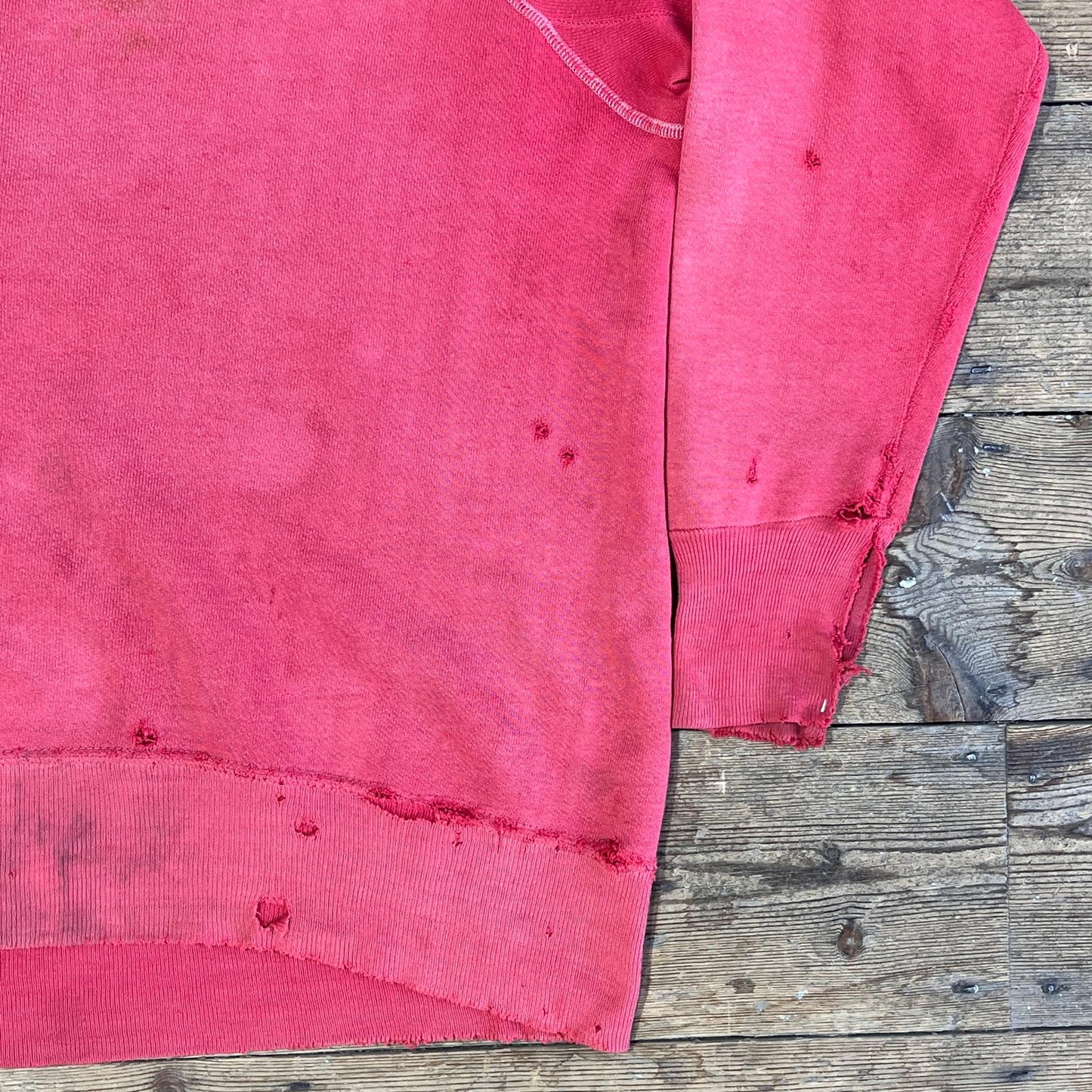 1960s Faded & Distressed Red Sweatshirt