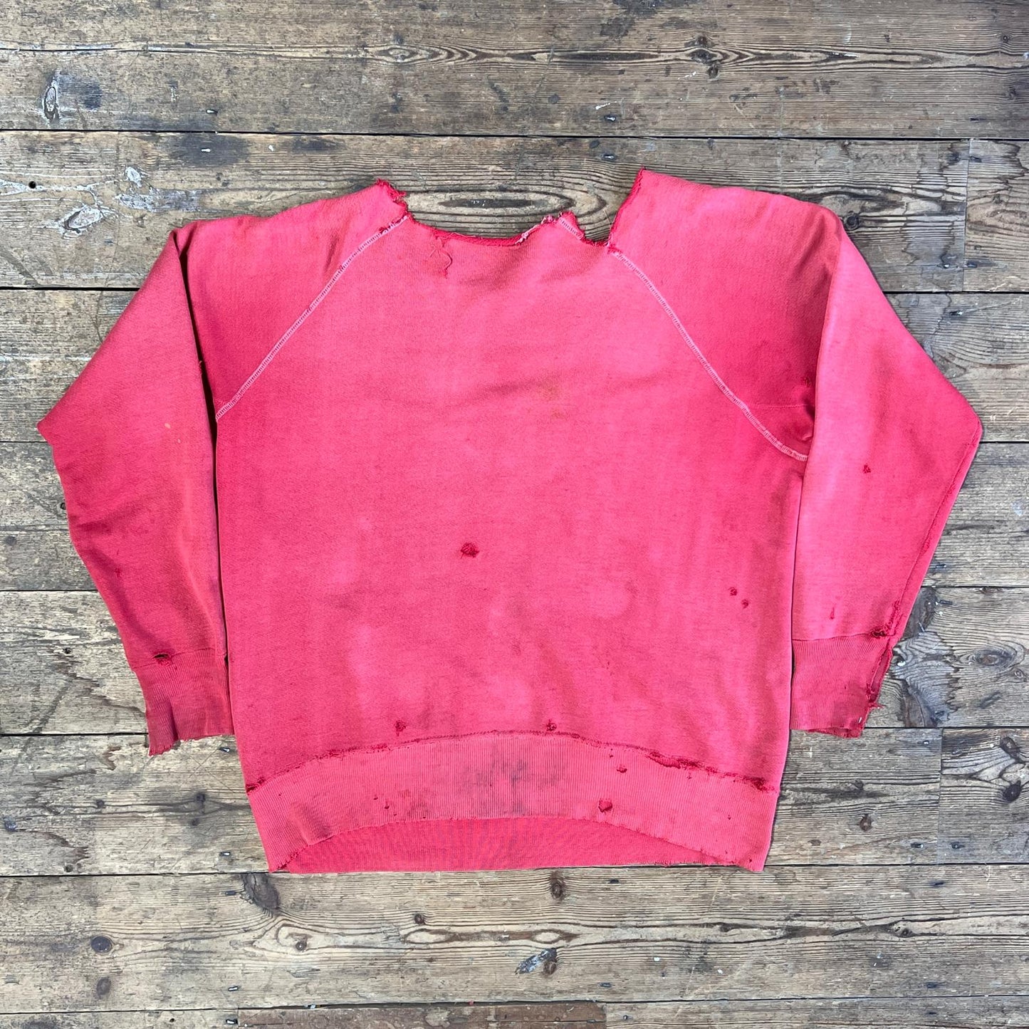 1960s Faded & Distressed Red Sweatshirt