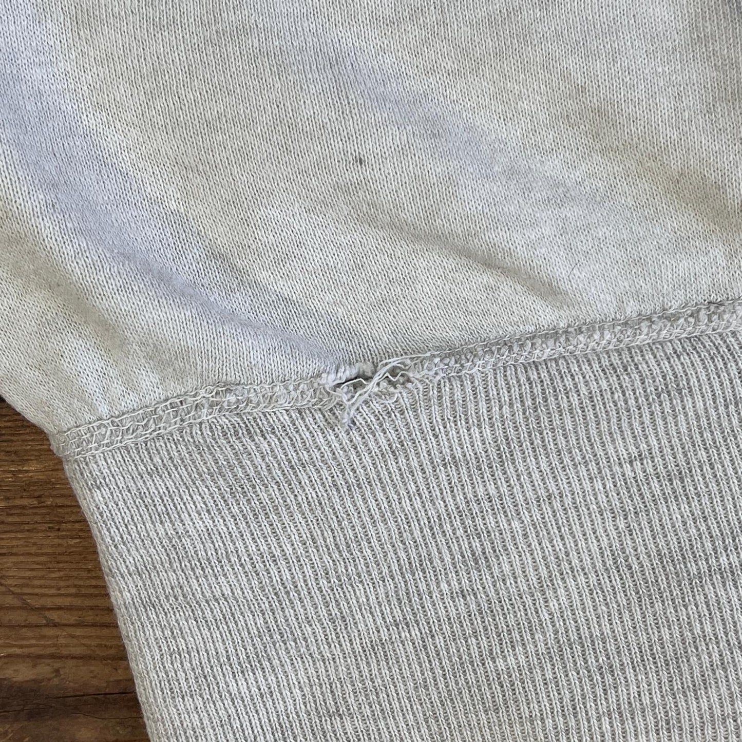 1950s Single V Heather Light Grey Sweatshirt with Hampton Beach N.H. Print