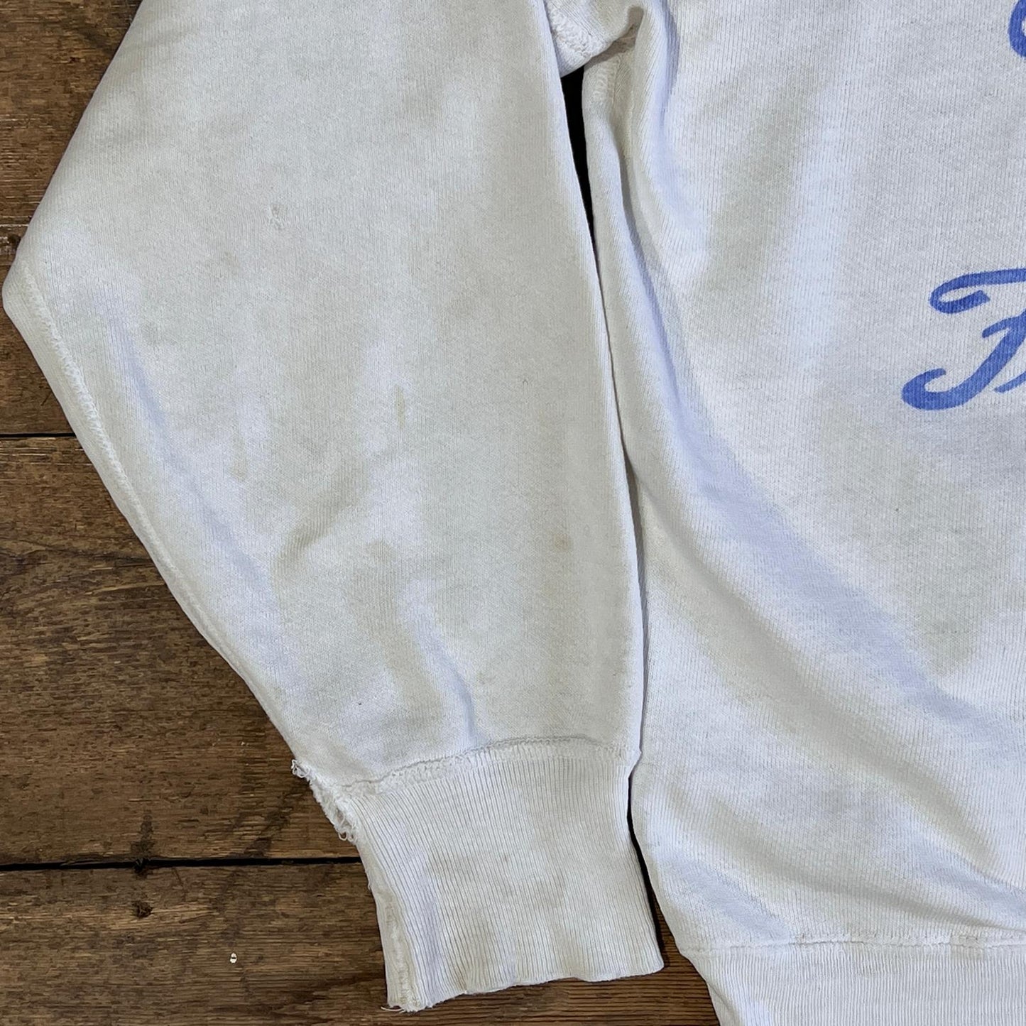 1950s Single V White Sweatshirt with American Field Service Print