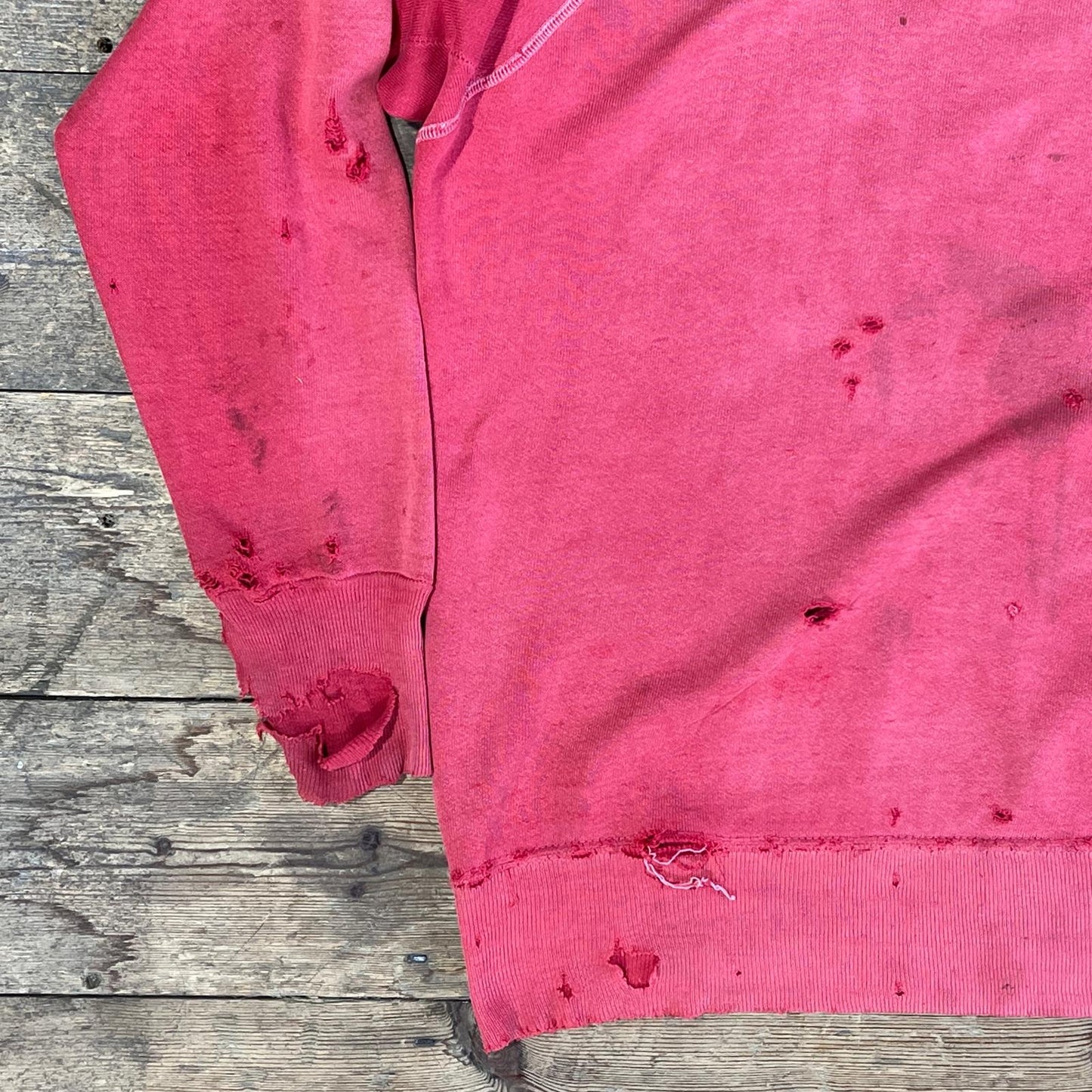 1960s Faded & Distressed Red Sweatshirt