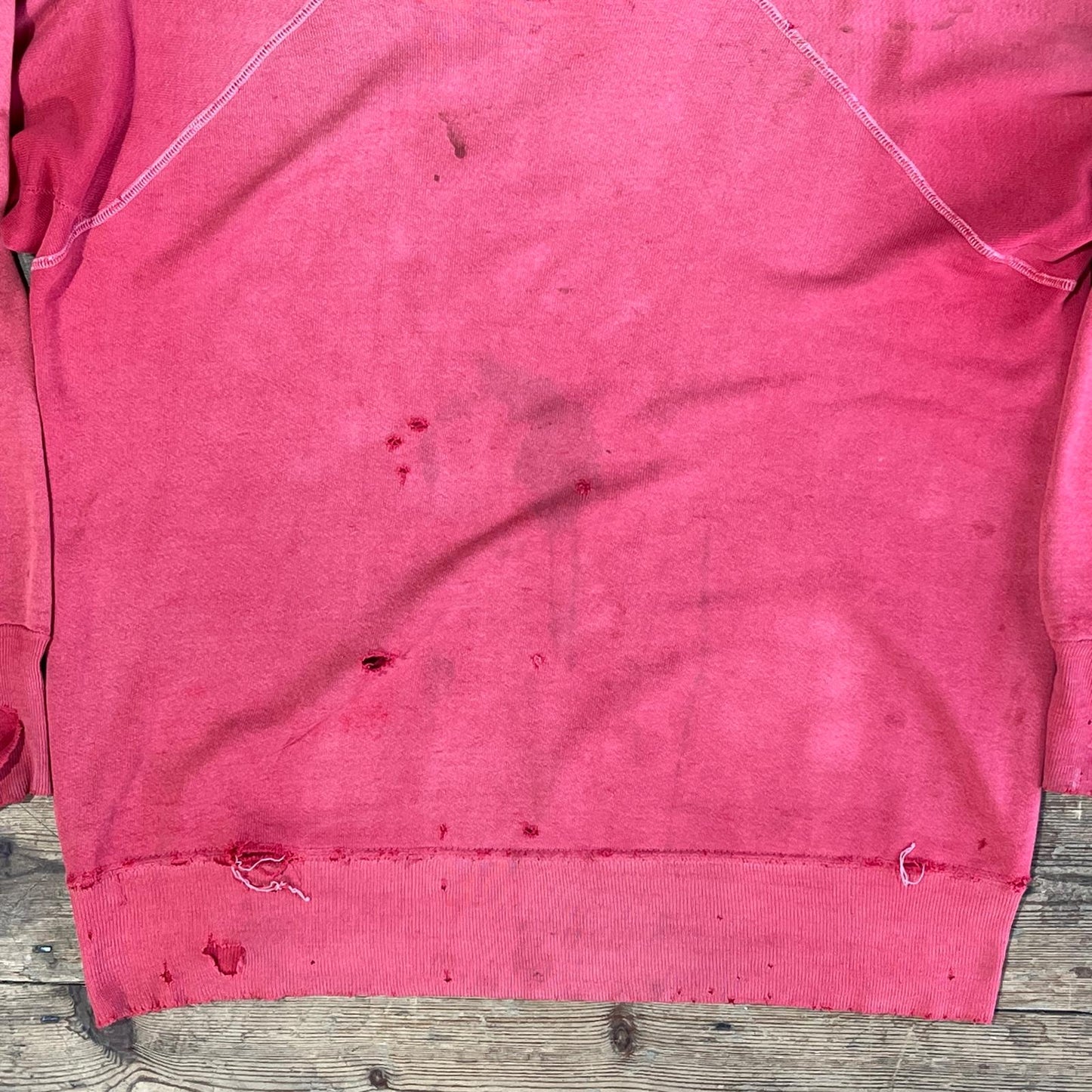 1960s Faded & Distressed Red Sweatshirt