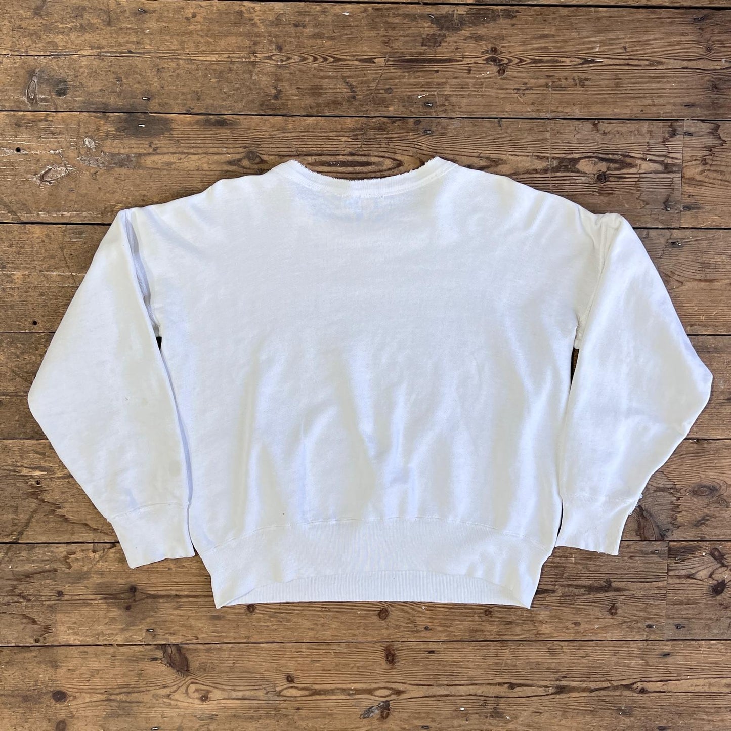 1950s Single V White Sweatshirt with American Field Service Print