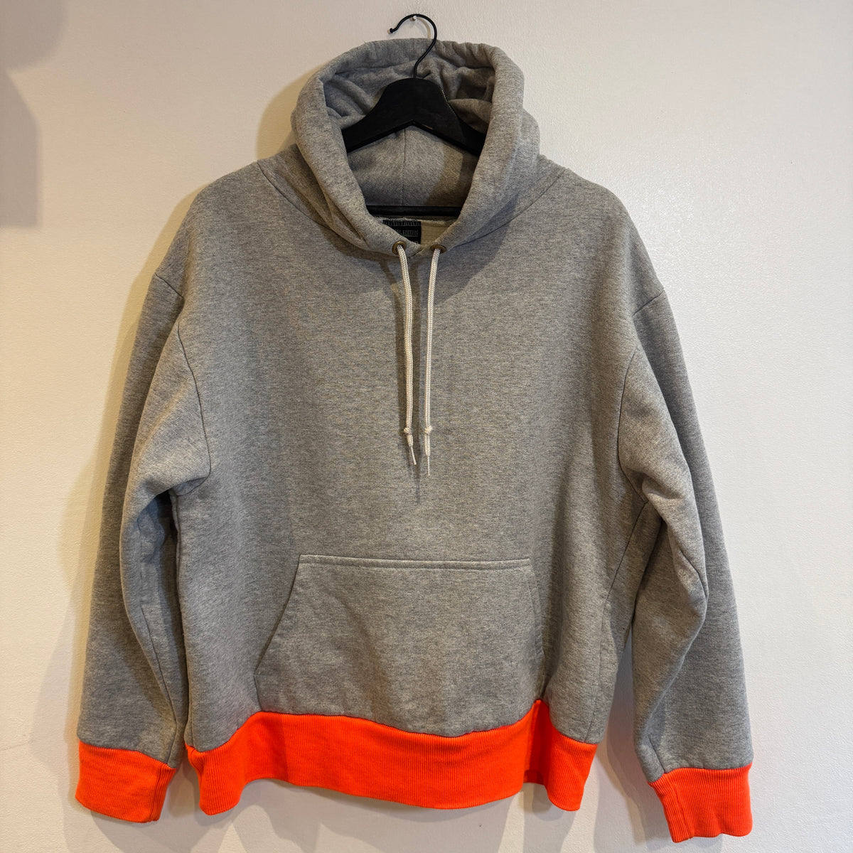 1990s Camber Medium Heather Grey Waffle Thermal Lined Hoodie Super Boxy Sweatshirt