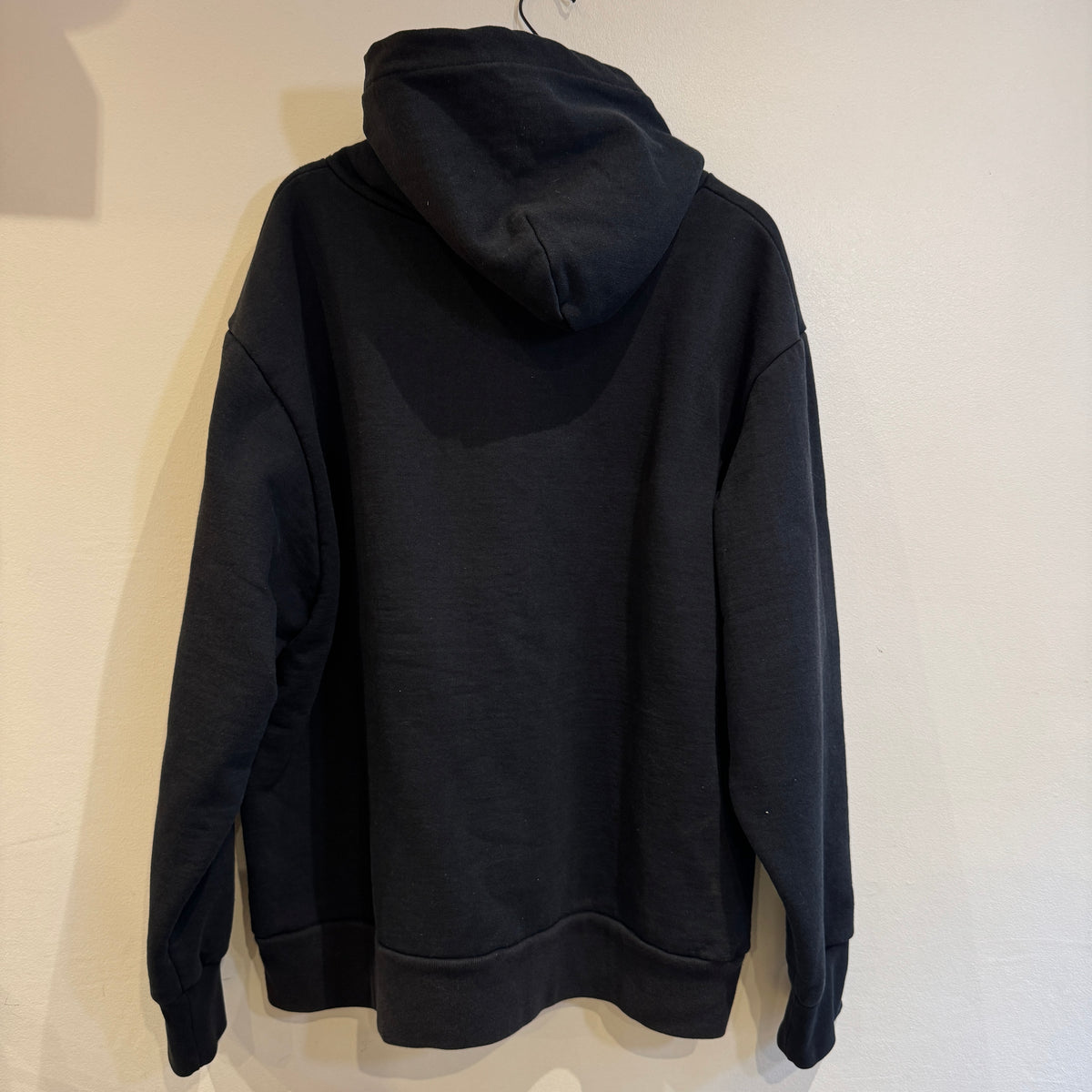 1990s Camber Black Waffle Thermal Lined Hoodie Super Boxy Sweatshirt with UM letter Print