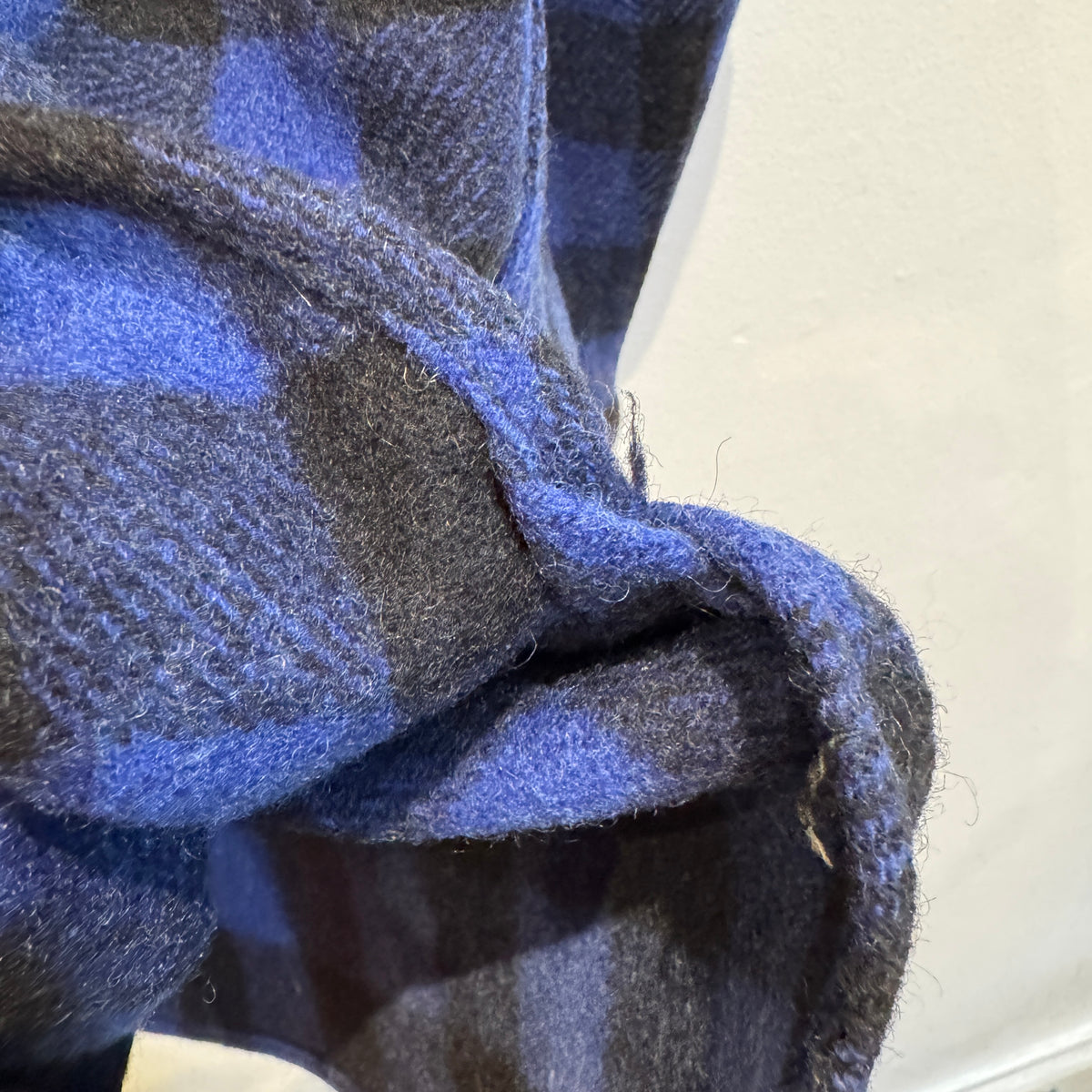 1930s Montgomery Ward Blue Black Checkered Flannel Shirt
