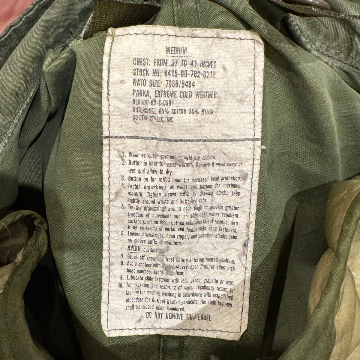 1982s US Military M-65 Fishtail Parka