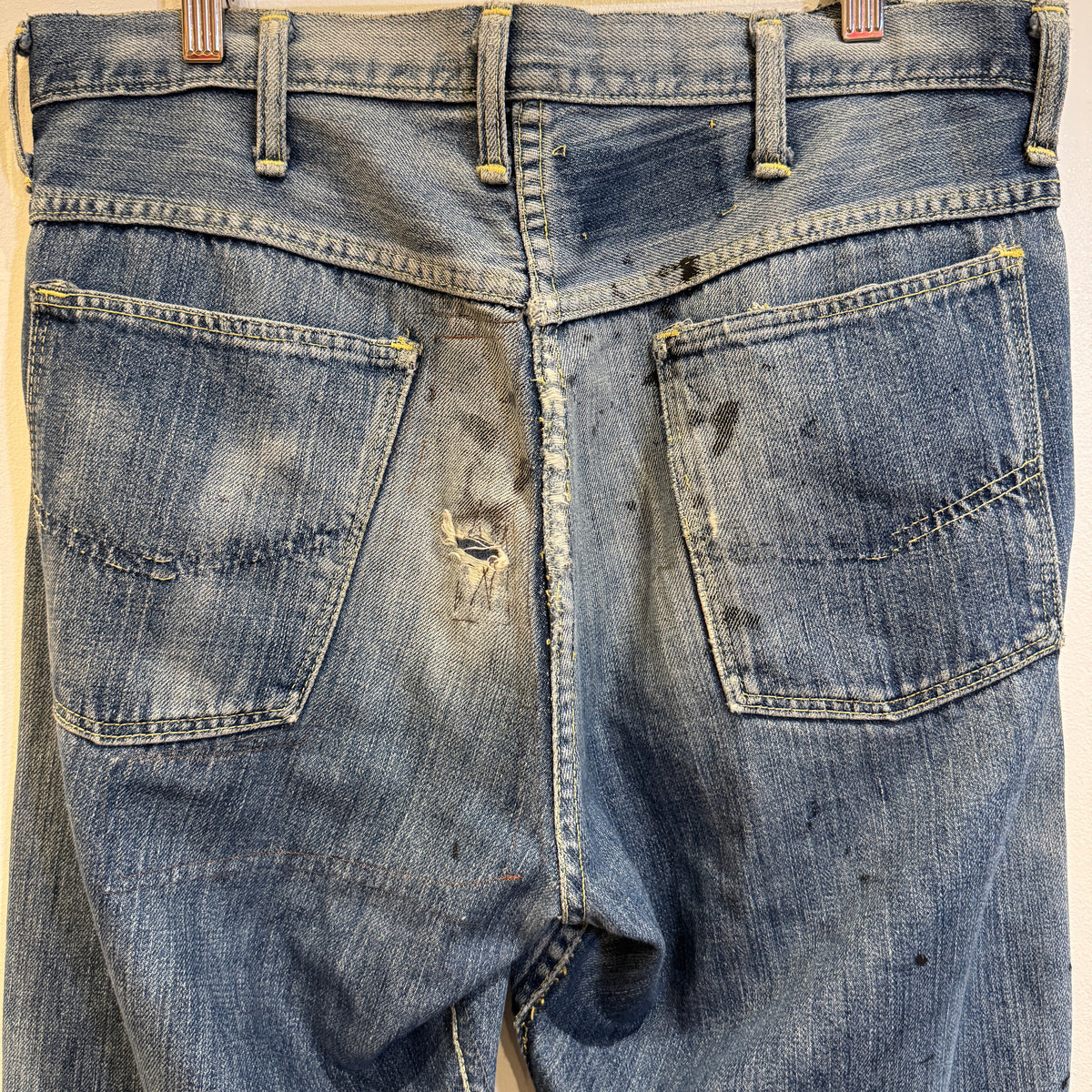 1950s ~ 1960s The Plains Rider Faded Blue Denim Pant W35", L30"