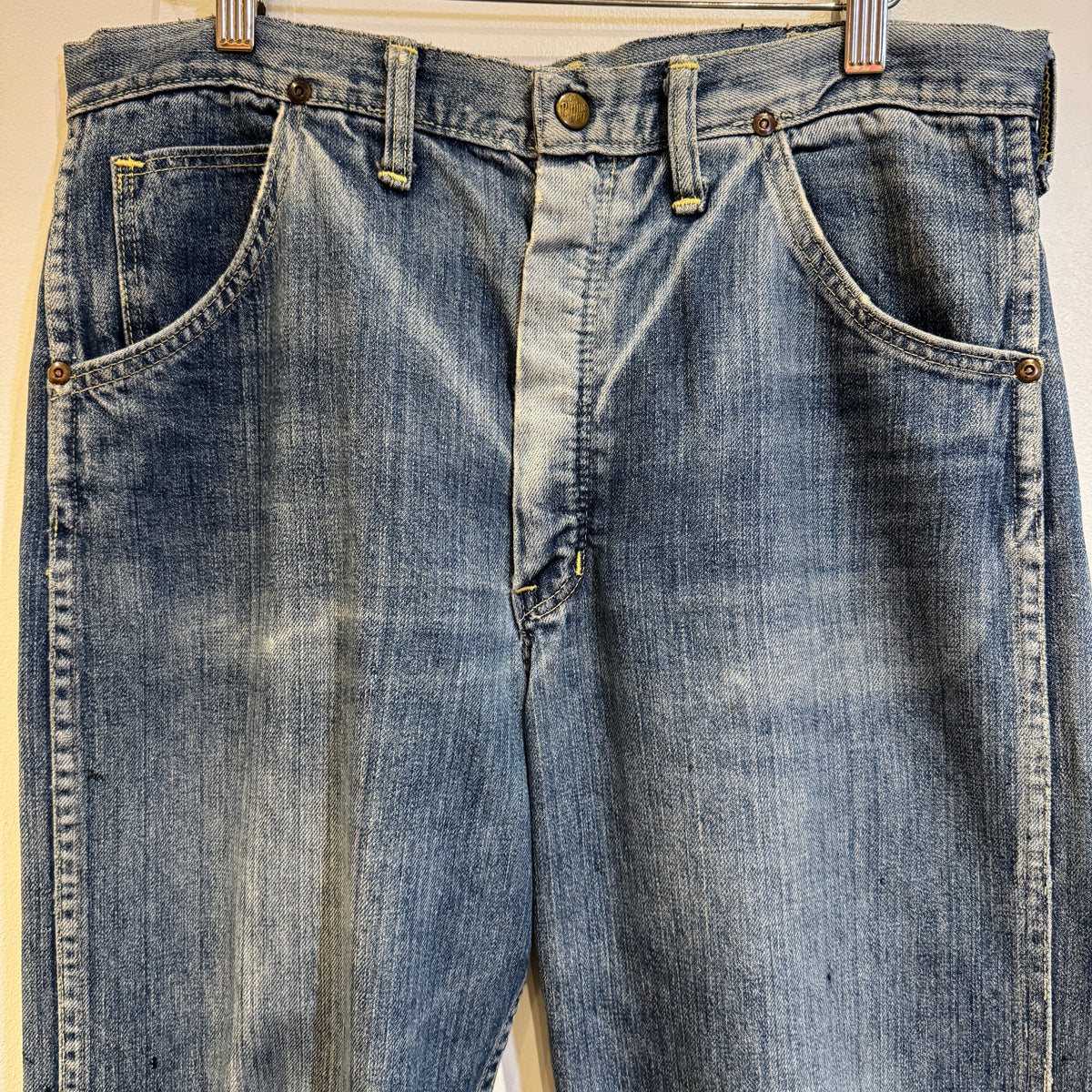 1950s ~ 1960s The Plains Rider Faded Blue Denim Pant W35", L30"