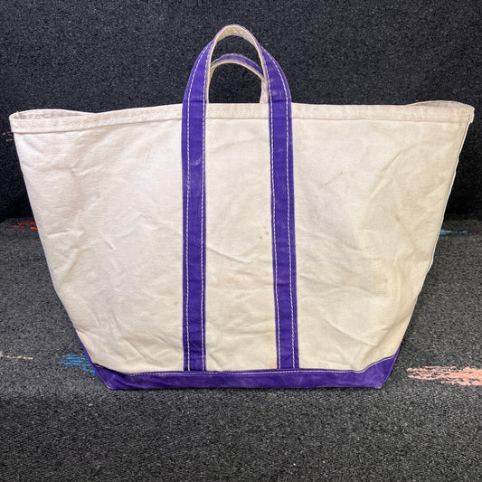 1960s L.L.Bean Purple Beige Large Boat and Tote Bag