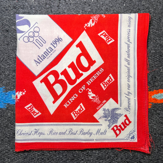Budweiser 1996 Atlanta Olympic Games Bandana with All Over Bud Logo Print