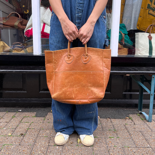 1980s L.L.Bean Small Leather Tote Bag