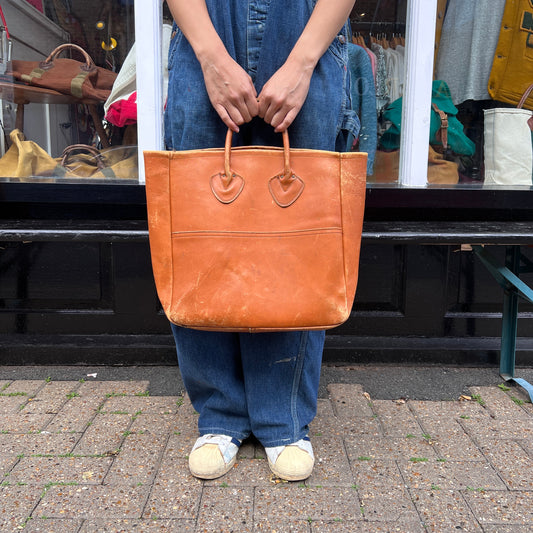 1980s L.L.Bean Small Leather Tote Bag