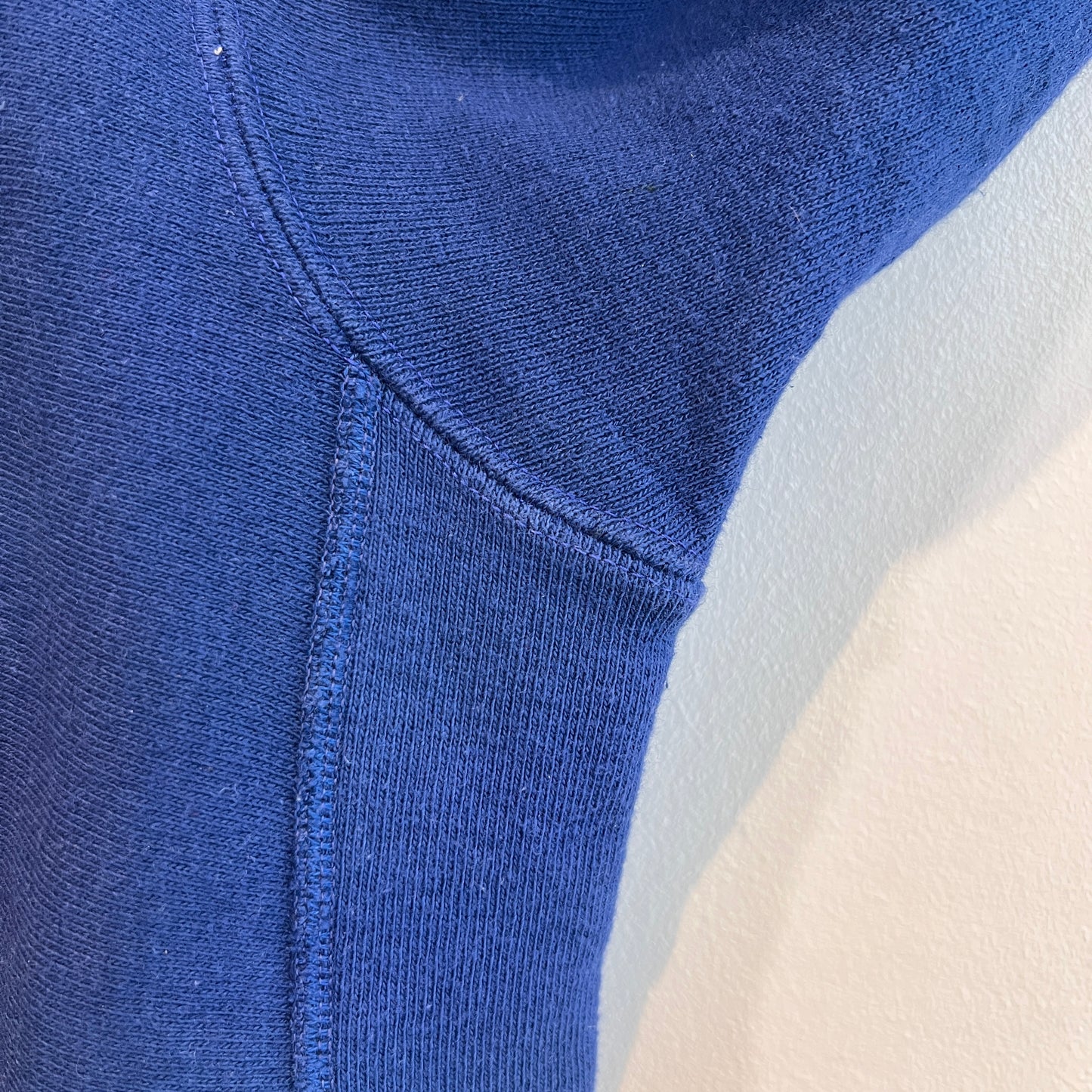 1973s ~ 1975s Champion Single Color Tag Blue Hoodie Sweatshirt with Blare Print