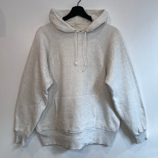 1960s Brent Light Heather Grey Waffle Thermal Lined Hoodie Sweatshirt