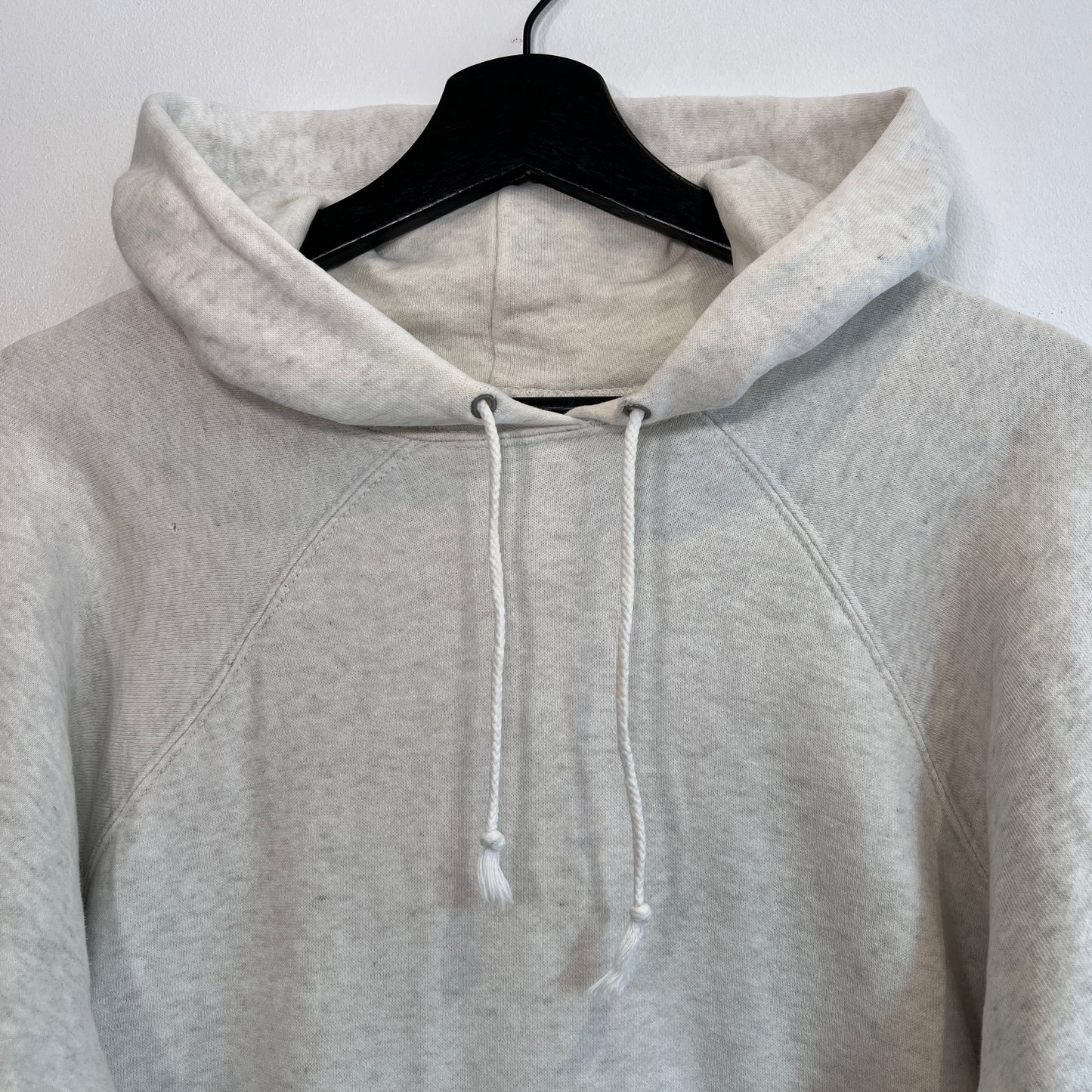 1960s Brent Light Heather Grey Waffle Thermal Lined Hoodie Sweatshirt