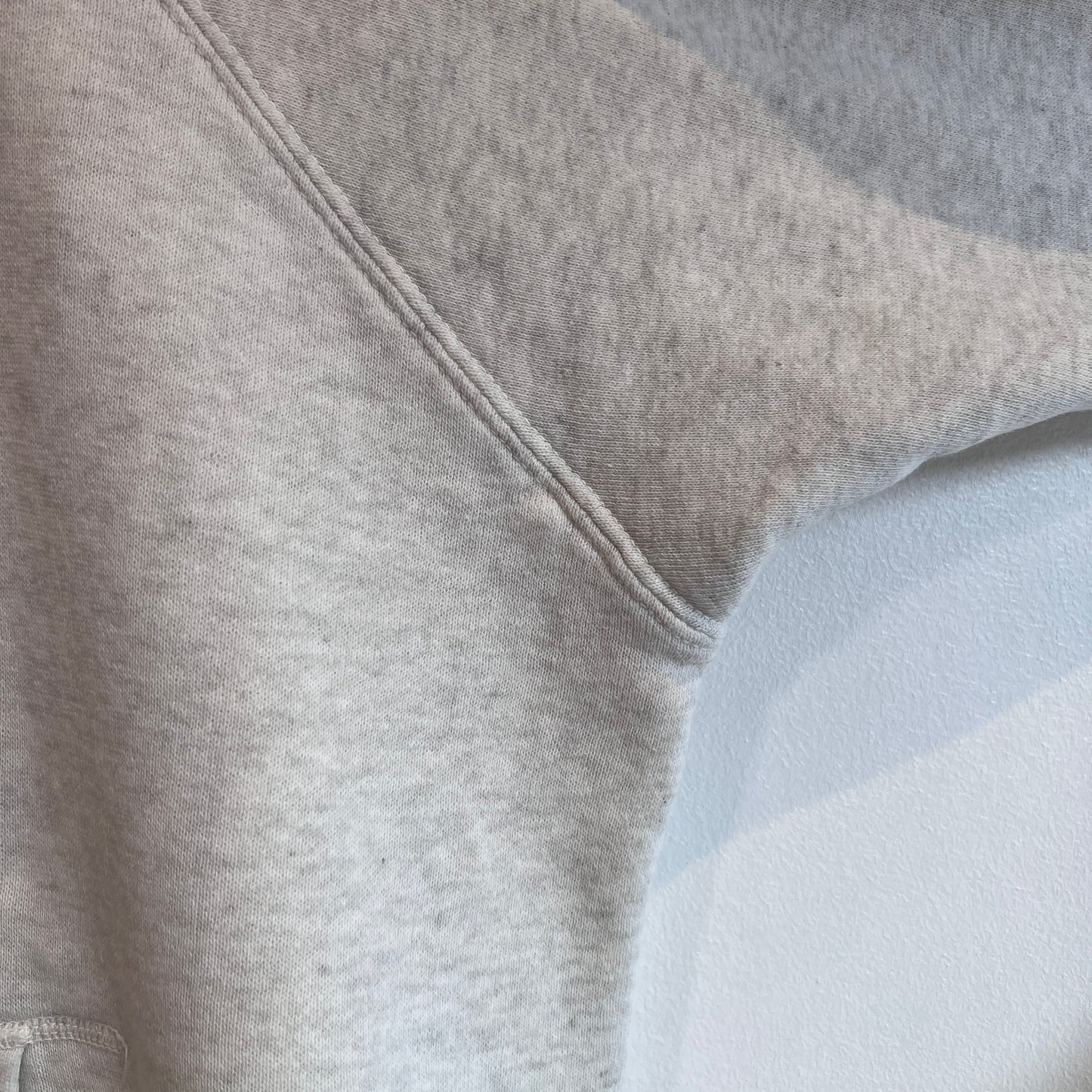 1960s Brent Light Heather Grey Waffle Thermal Lined Hoodie Sweatshirt