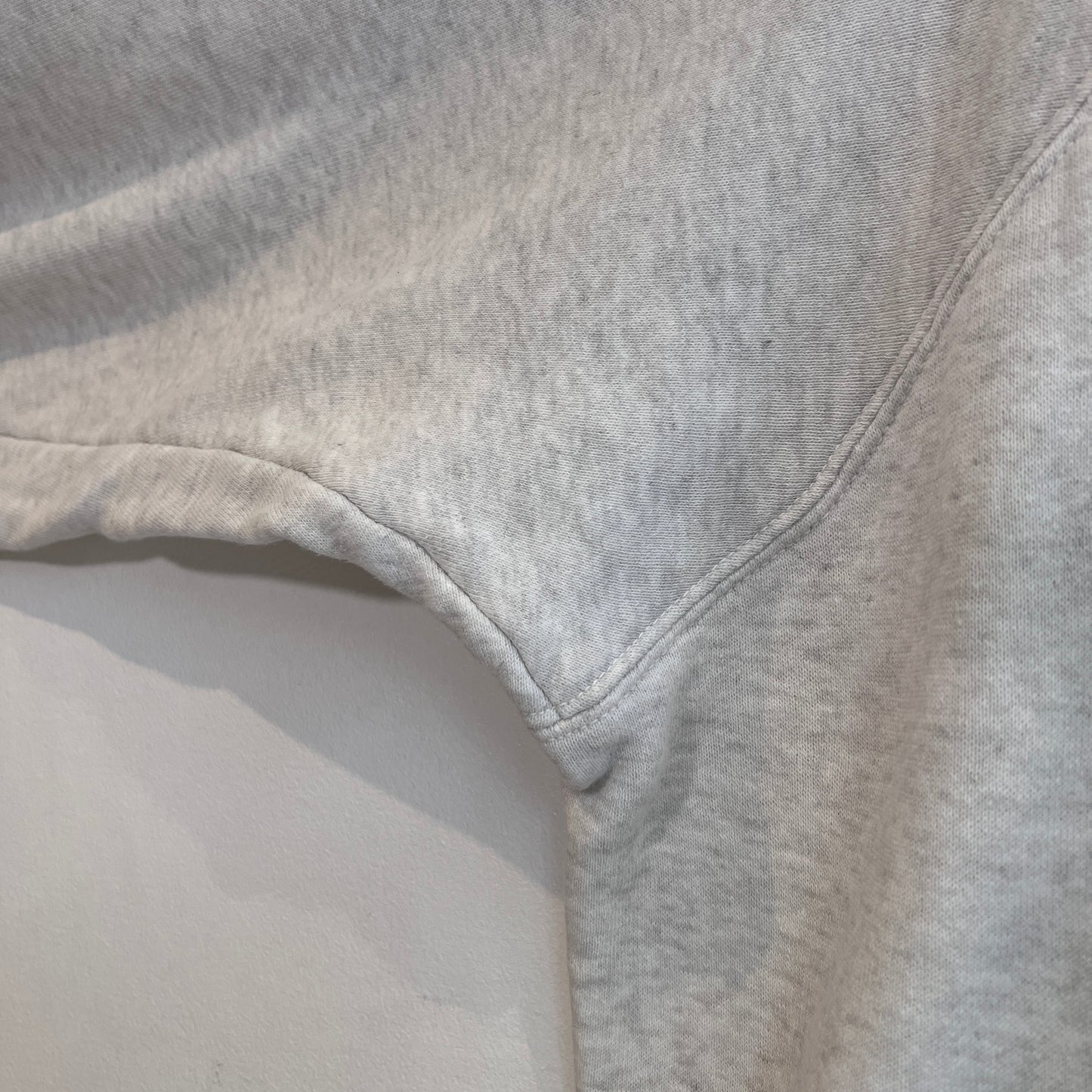 1960s Brent Light Heather Grey Waffle Thermal Lined Hoodie Sweatshirt
