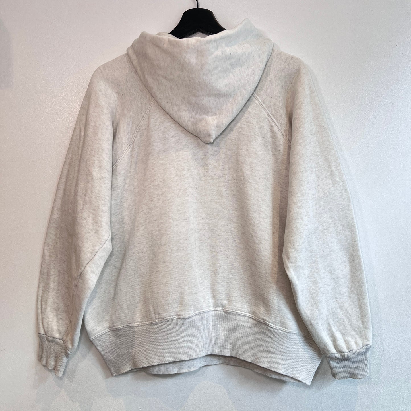 1960s Brent Light Heather Grey Waffle Thermal Lined Hoodie Sweatshirt