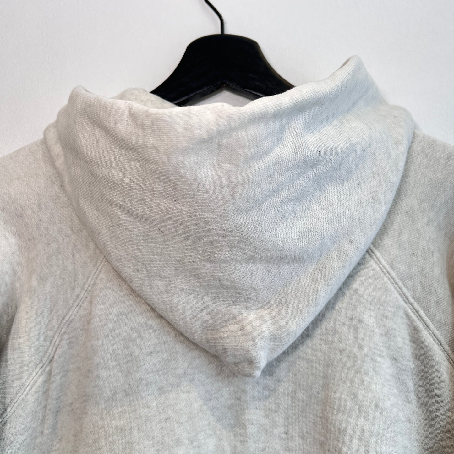 1960s Brent Light Heather Grey Waffle Thermal Lined Hoodie Sweatshirt