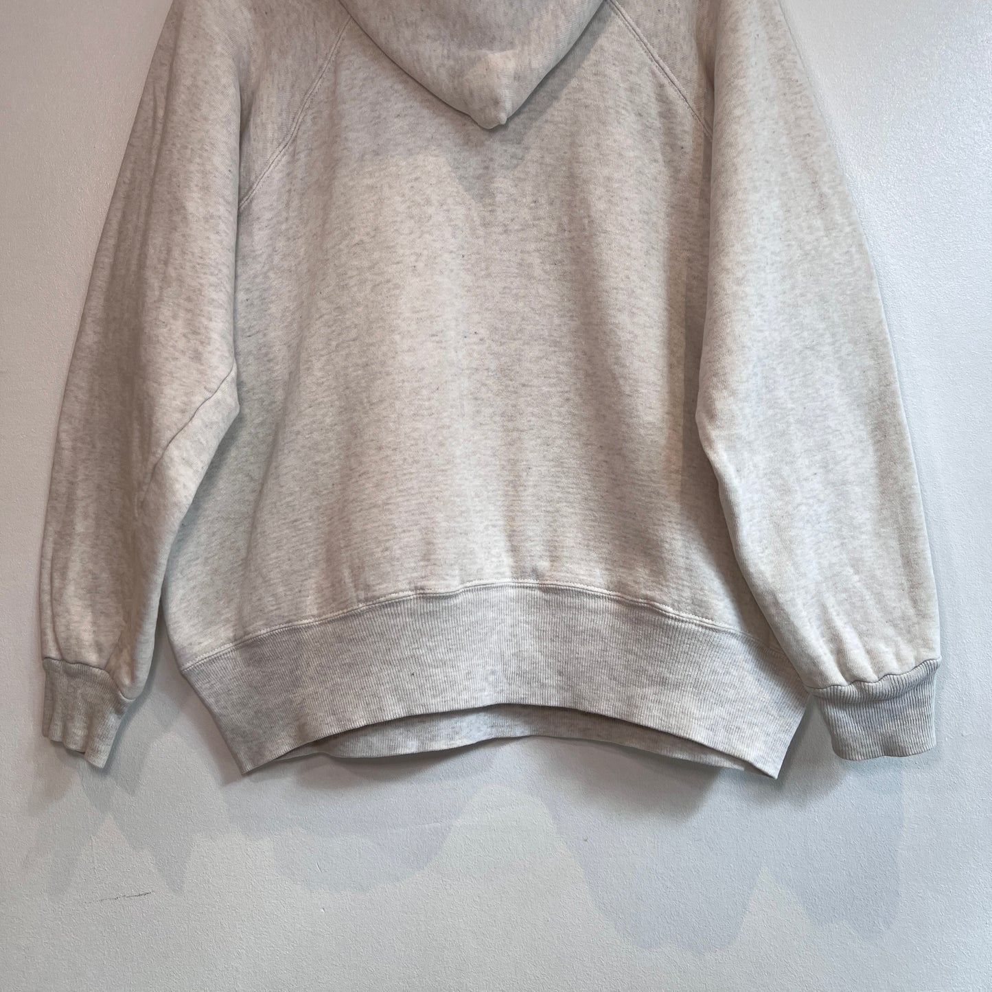 1960s Brent Light Heather Grey Waffle Thermal Lined Hoodie Sweatshirt