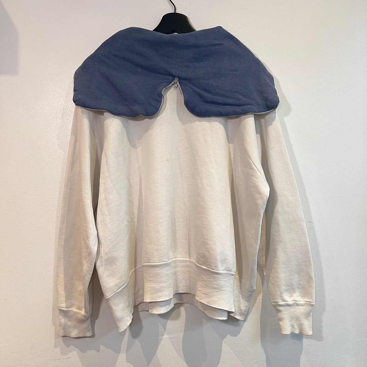 1950s ~ 1960s Healthknit Blue and White Color Two Tone Hoodie Sweatshirt