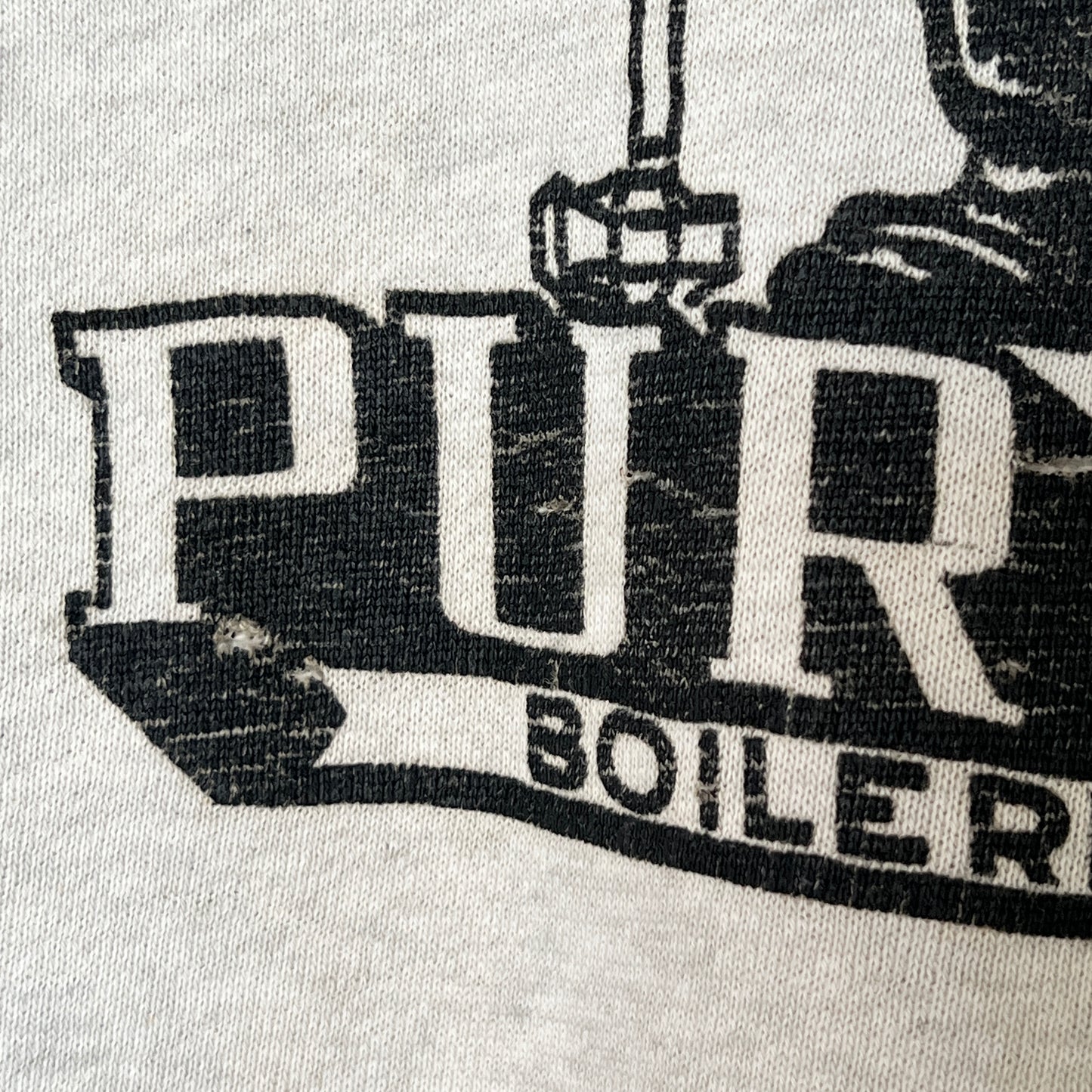 1951s ~ 1961s Champion Heather Grey Sweatshirt with Purdue Boilermakers Print