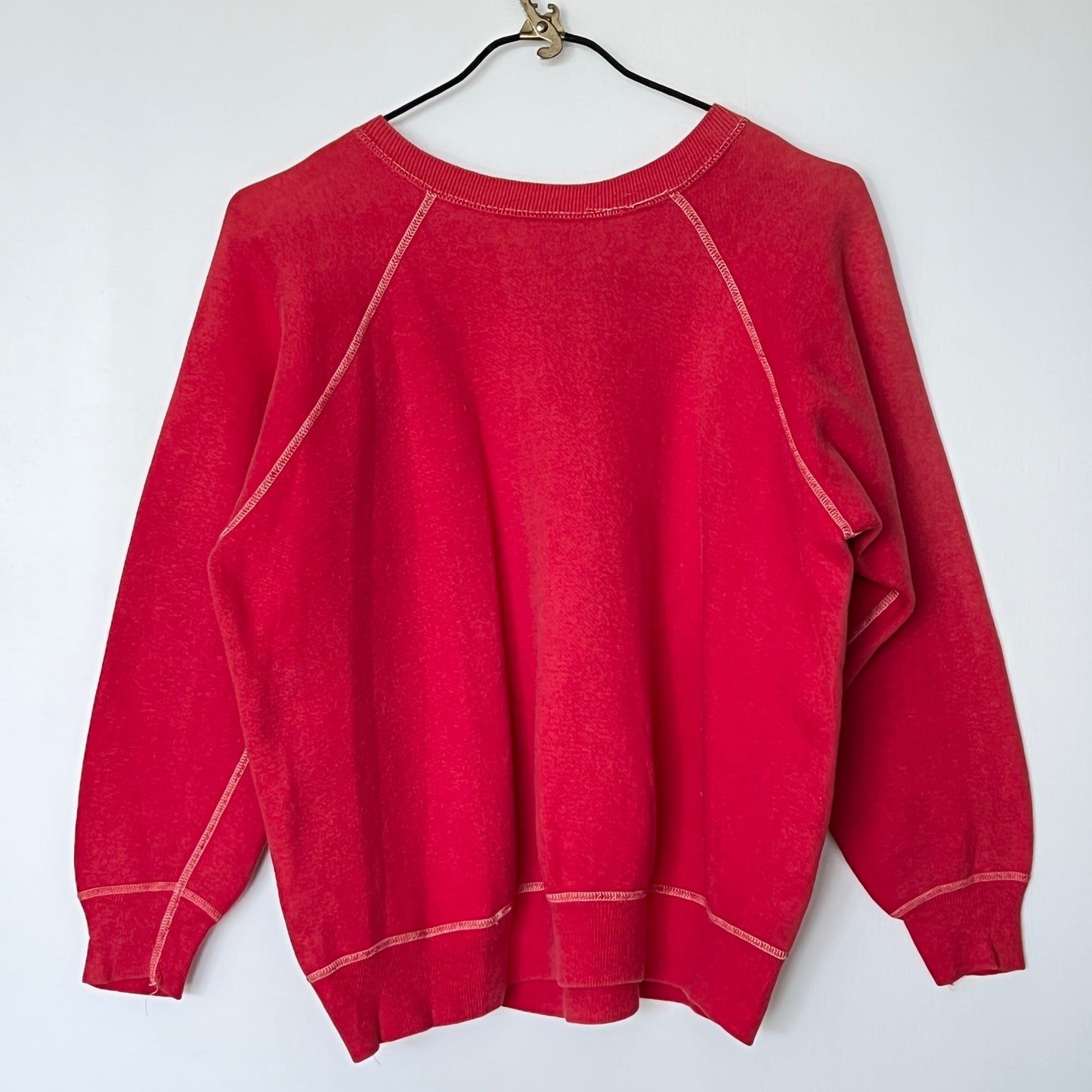 1960s Red Sweatshirt with Wisconsin Flock Print