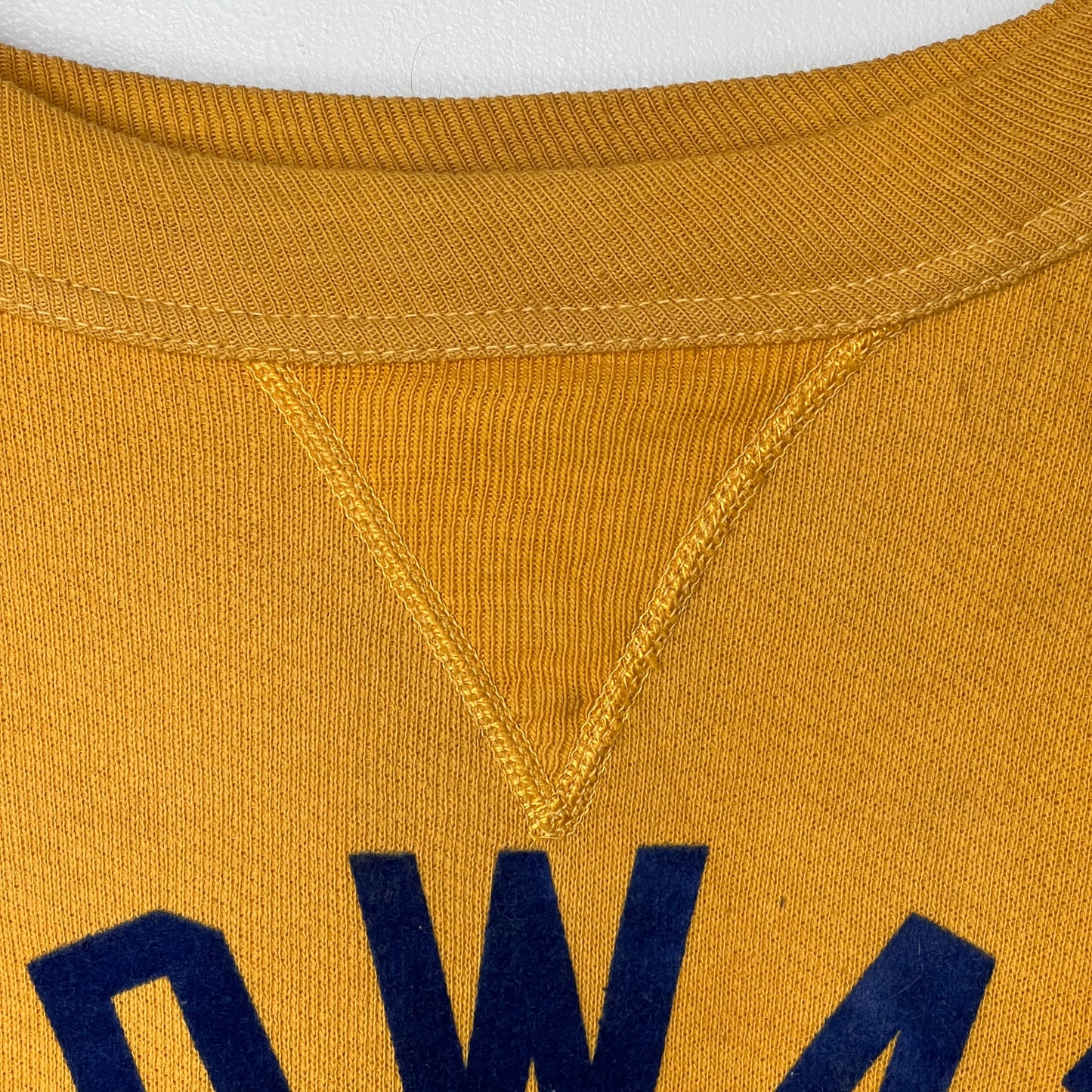 1950s Russell Athletic Single V Yellow Sweatshirt with Goldwater A Go Go Flock Print